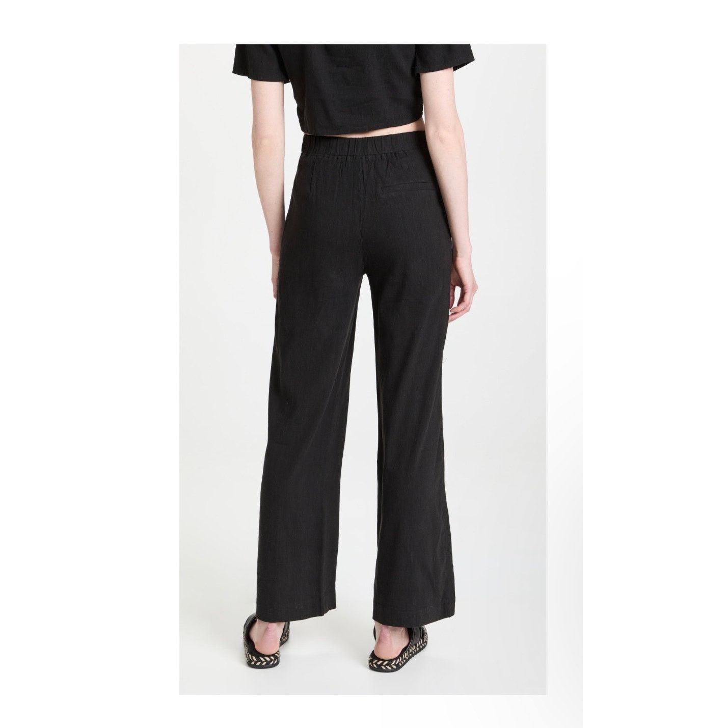 MONROW $175 New Monrow Linen Pleated Pants - XS Black Size 26" / US 2 / IT 38 - 2 Thumbnail
