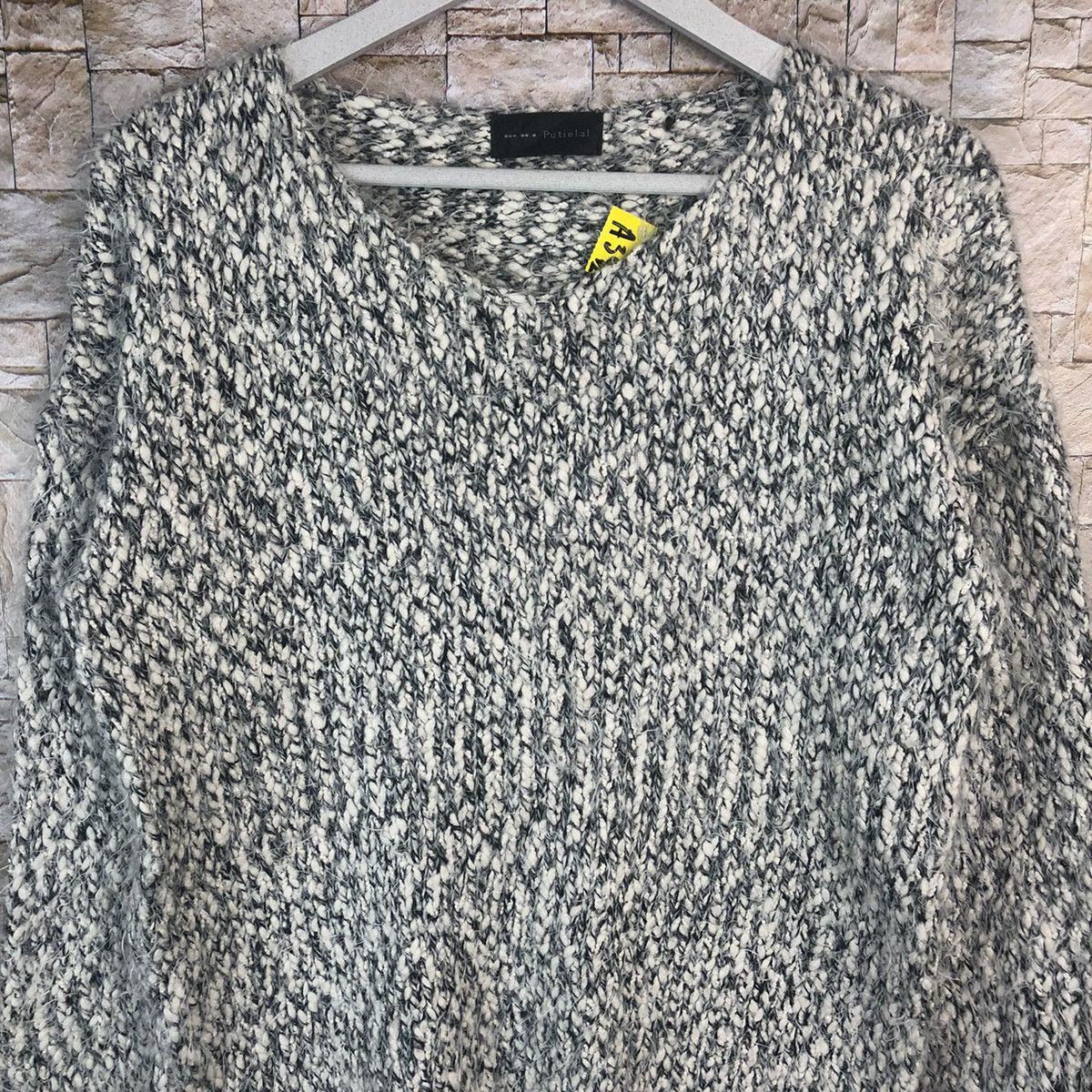 Homespun Knitwear × Japanese Brand Putielal White Shag Shaggy Fur Mohair Knitwear #A32 Size US L / EU 52-54 / 3 - 5 Thumbnail