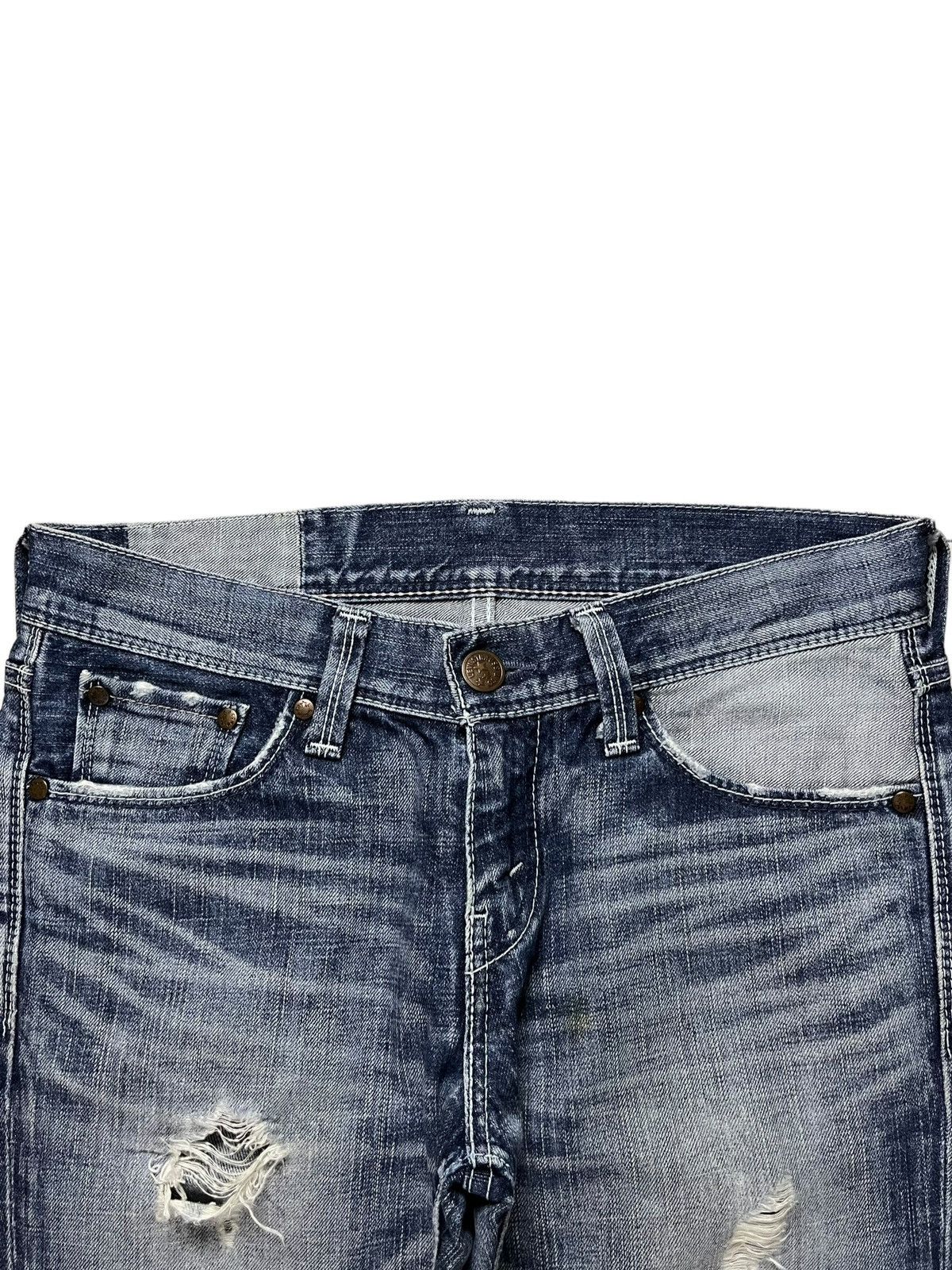 Levi's × Levi's Vintage Clothing Vintage 90s Levis Star Faded Wash Distressed Flare Jeans Size 32" / US 10 / IT 46 - 4 Thumbnail