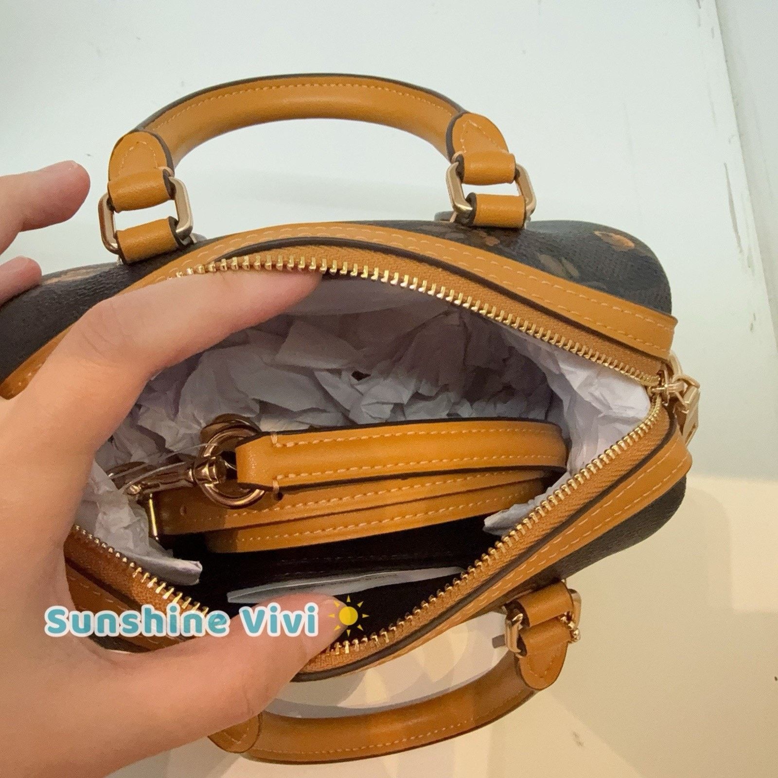 Coach NWT Coach Mini Rowan Crossbody Bag Floral CCF31 Yellow Size ONE SIZE - 11 Thumbnail