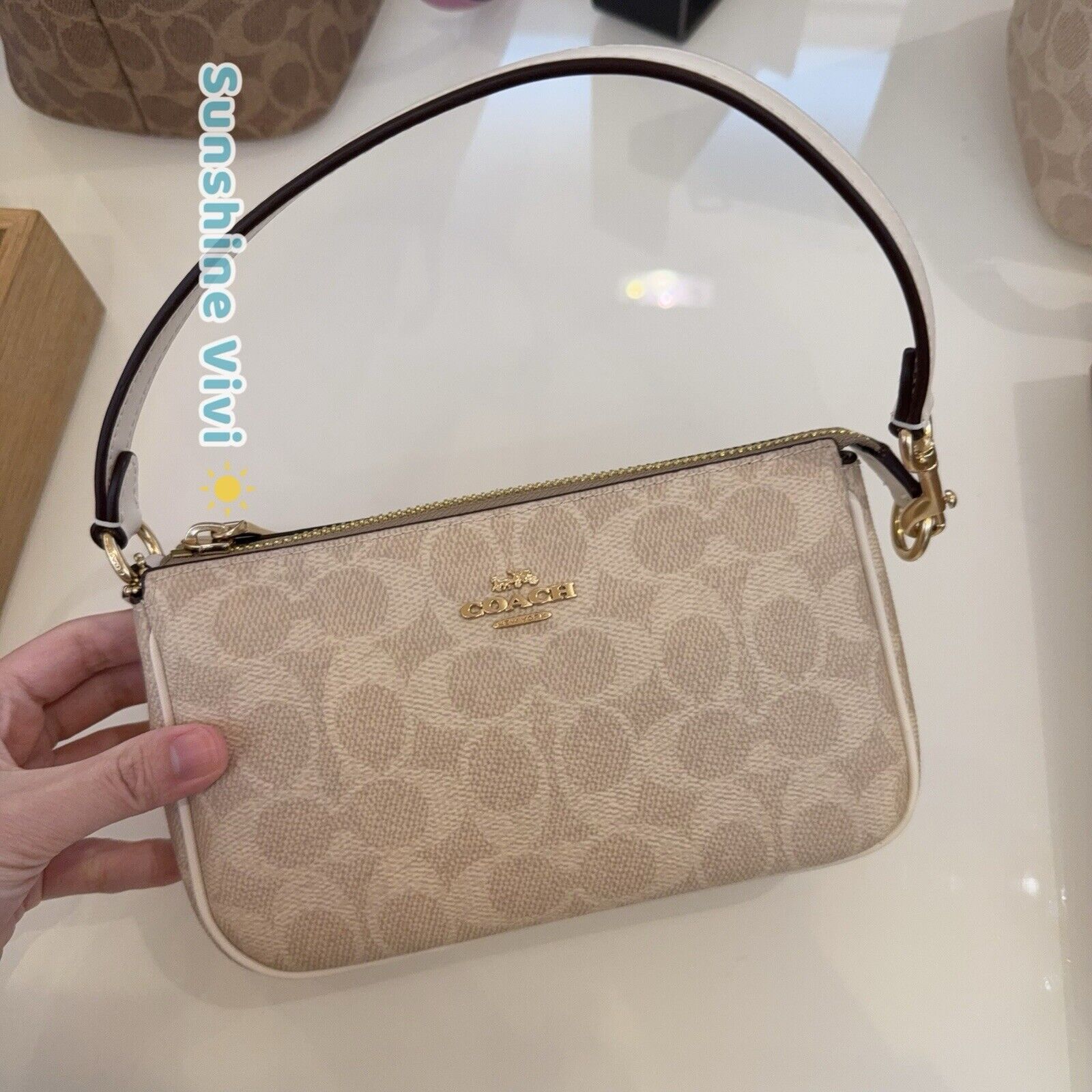 NWT Coach Nolita 19 Signature Canvas CW426 Sand Chalk