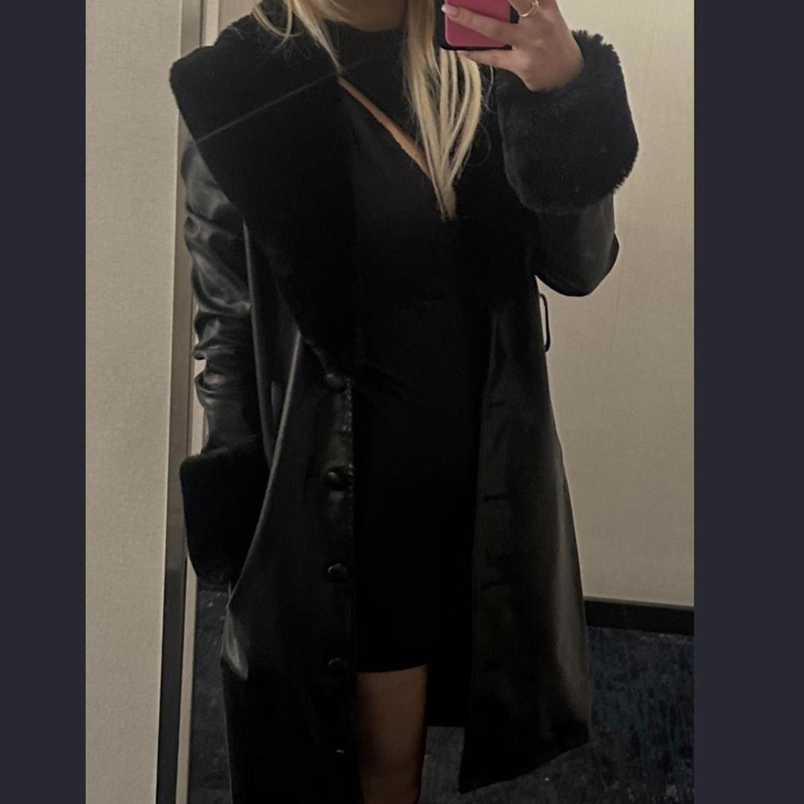 Lioness Lioness Long leather trench with fur details! Size XS / US 0-2 / IT 36-38 - 1 Thumbnail