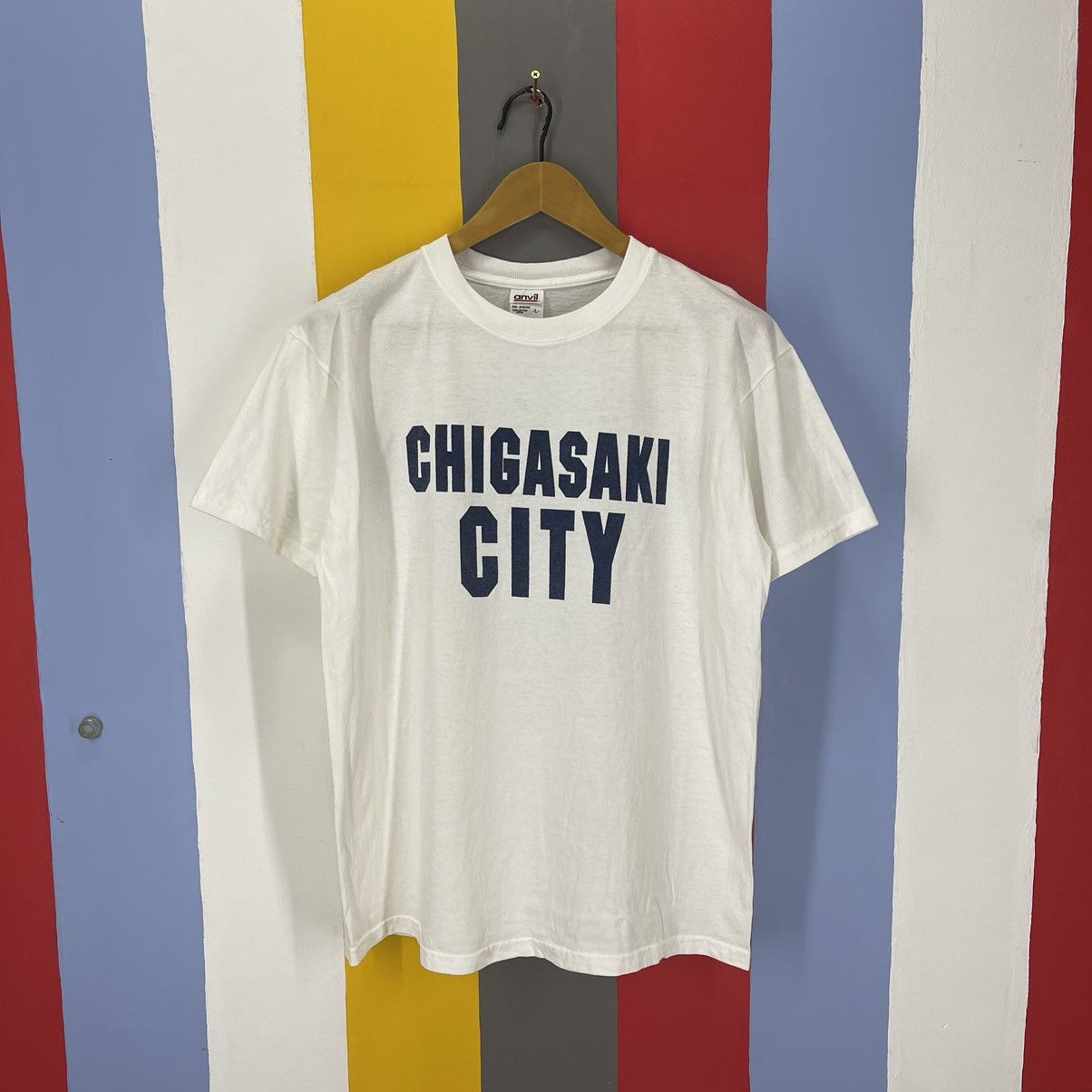Anvil Vintage CHIGASAKI CITY by ANVIL Crew Neck T Shirt #1741/07 Size US L / EU 52-54 / 3 - 1 Thumbnail
