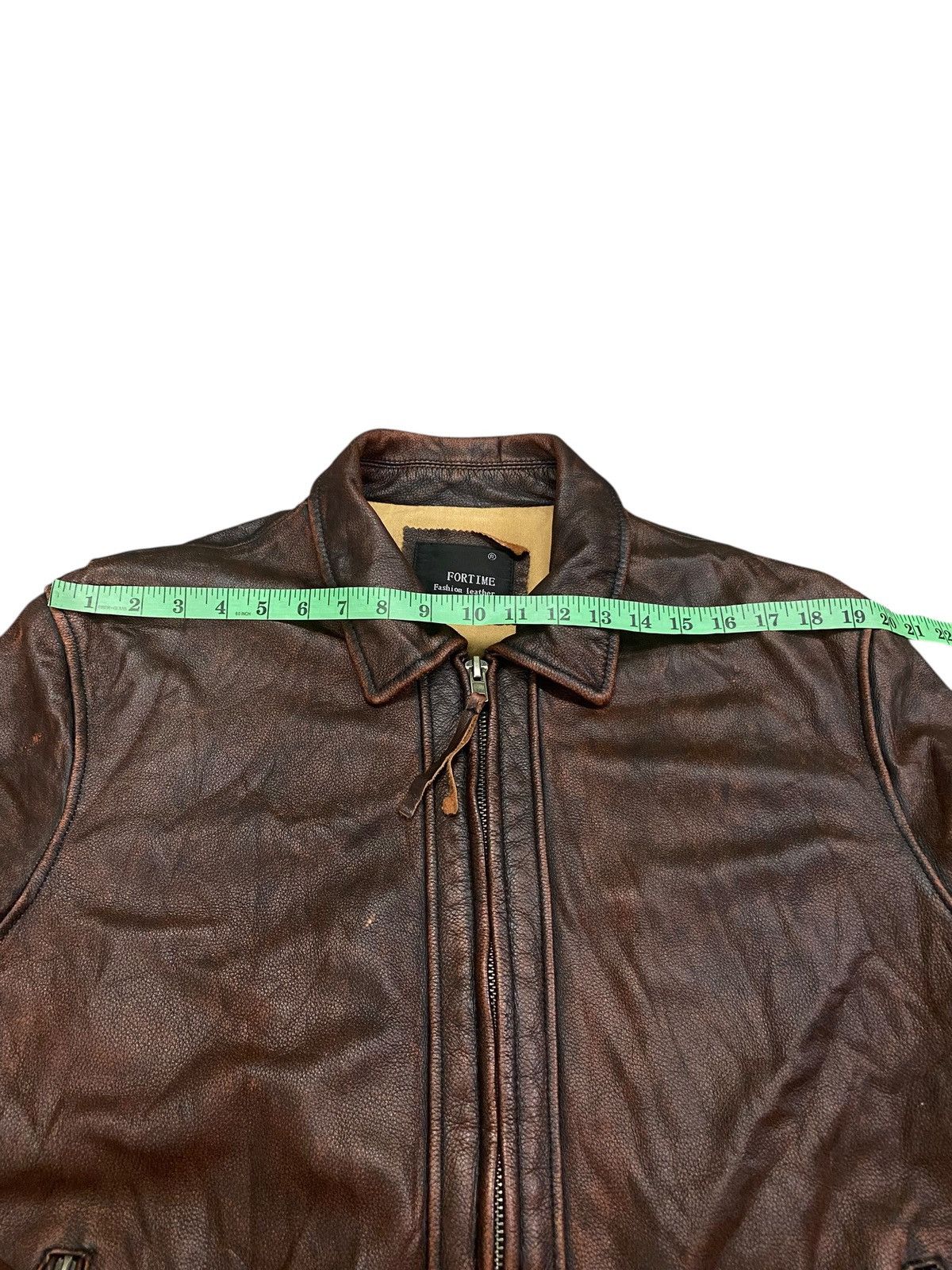 Genuine Leather × Leather Vintage Fortime Fashion Leather Zipper Jacket Size US XL / EU 56 / 4 - 15 Thumbnail