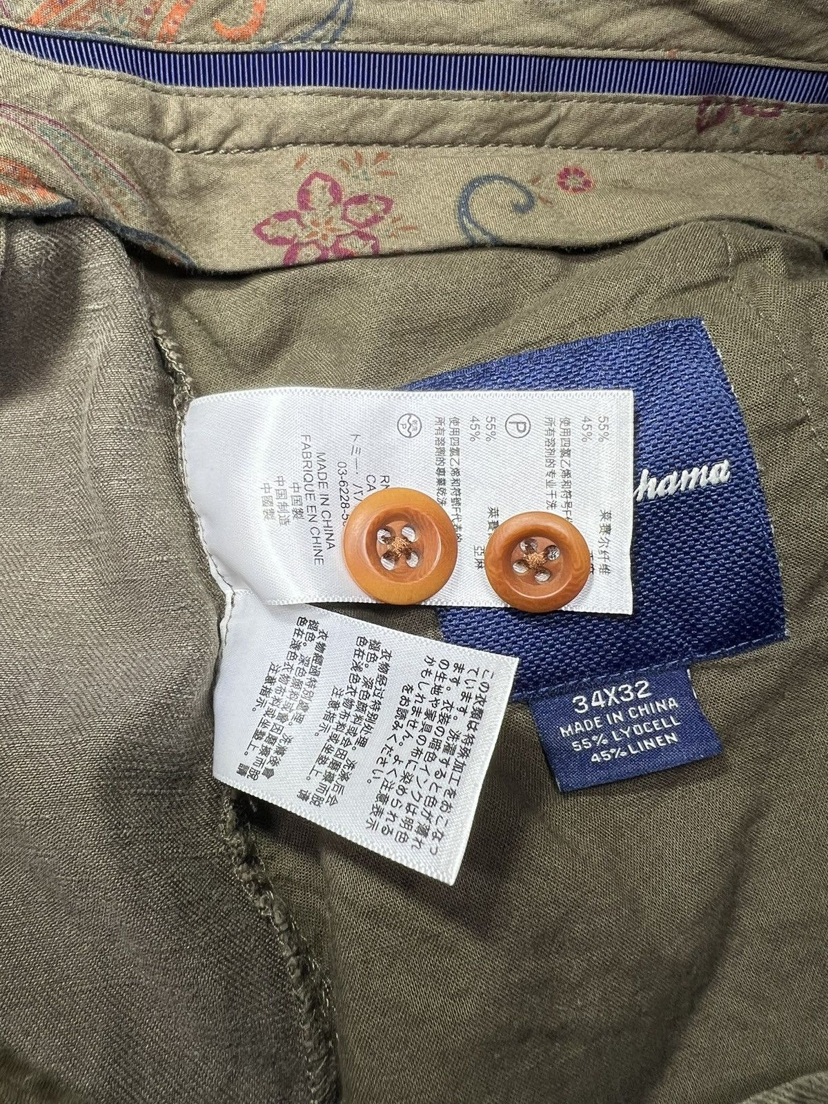 Tommy Bahama Tommy Bahama 34x32 Olive Green Linen Blend Relaxed Wedding Size US 34 / EU 50 - 9 Thumbnail
