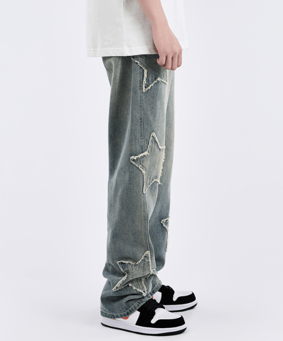 Japanese Brand × Jean Street hip-hop star patch embroidered casual jeans Size US 34 / EU 50 - 4 Thumbnail