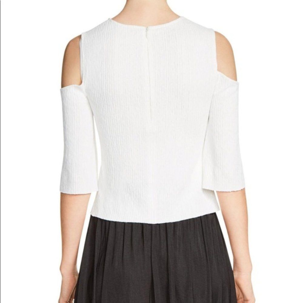 Maje New $190 Maje Lina Cold-shoulder Top In Ecru Size 1 US S Size S / US 4 / IT 40 - 2 Thumbnail