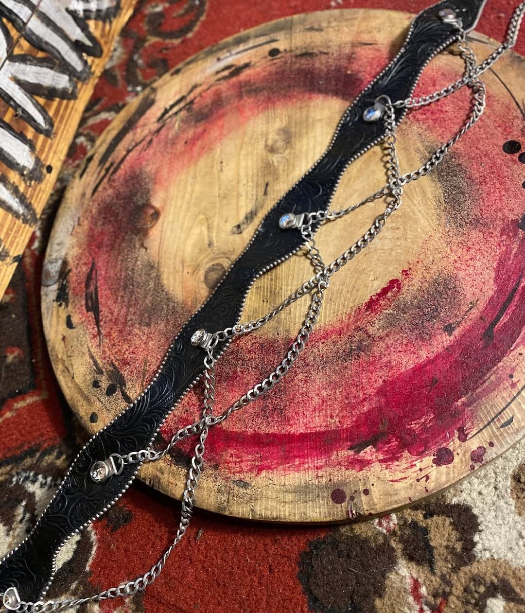 If Six Was Nine × Japanese Brand × Le Grande Bleu (L.G.B.) Japanese vintage studed Y2k leather belt Size ONE SIZE - 3 Thumbnail