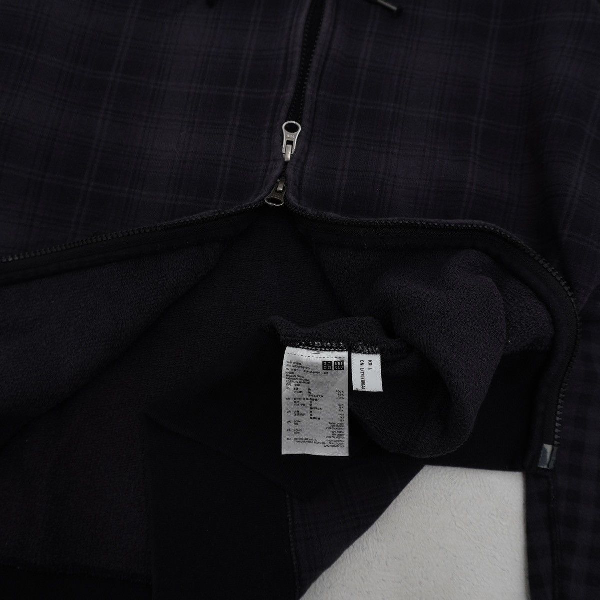 Japanese Brand 90s Japanese Double Zip Plaid Hoodie Fur Hoodie HG style Size US L / EU 52-54 / 3 - 7 Thumbnail