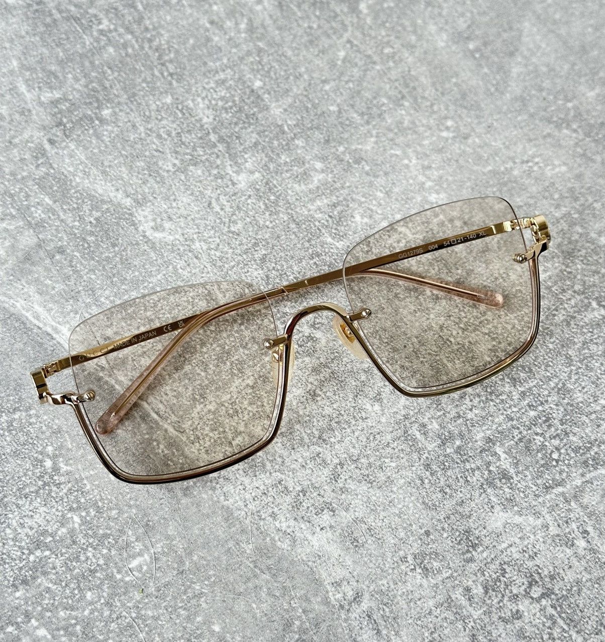 Gucci Gucci GG1279S 004 Gold Rimless Square Sunglasses Japan Size ONE SIZE - 7 Thumbnail