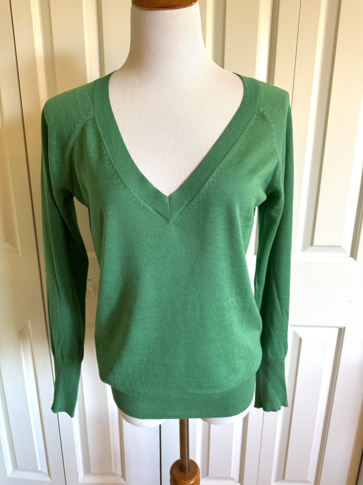 Zara ZARA Women Green Silk Blend Knit Long Pullover M Size M / US 6-8 / IT 42-44 - 3 Thumbnail