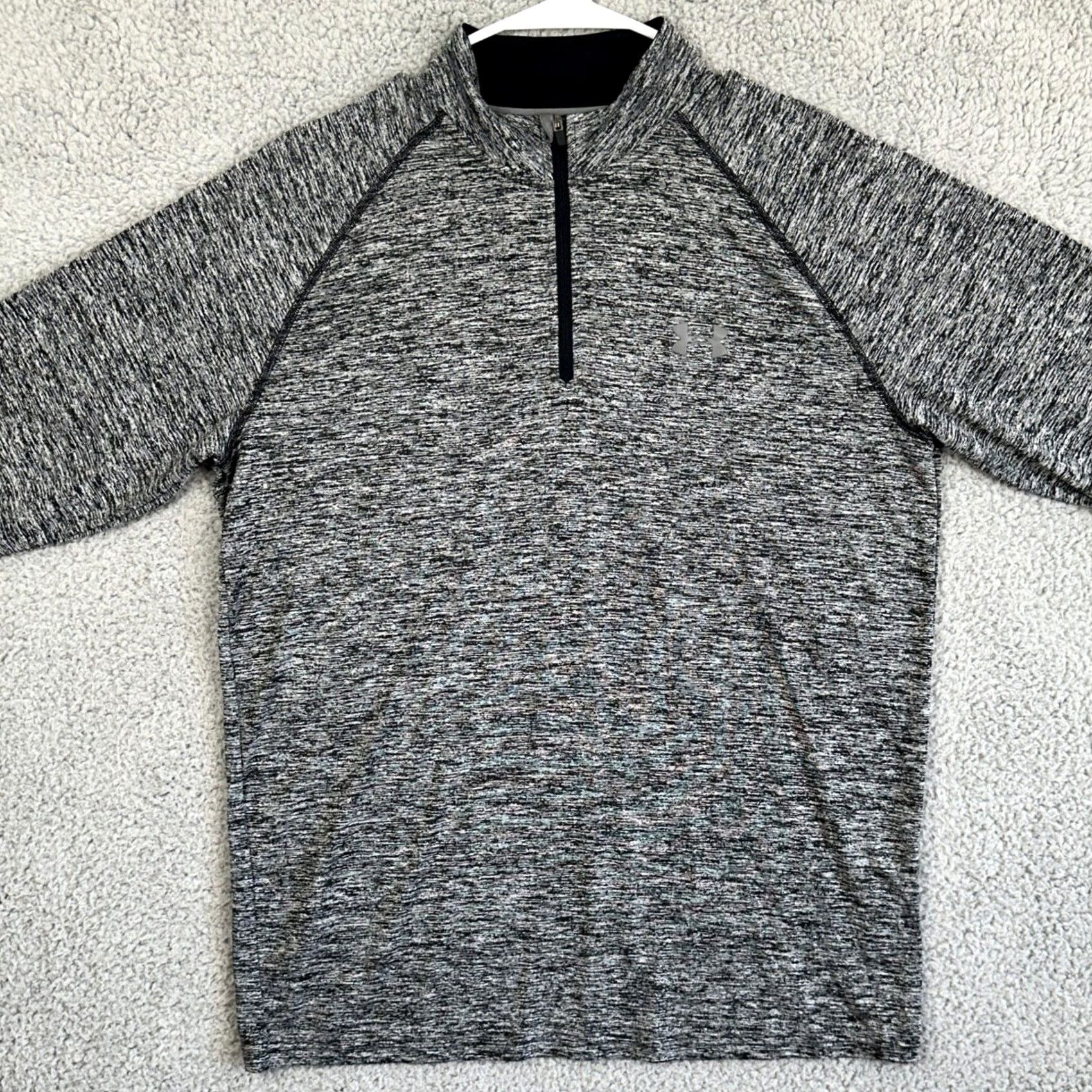 Under Armour Under Armour Heat Gear Shirt Pullover Long Sleeve 1/4 Zip Logo Gray Mens Medium Regular Fit Size US M / EU 48-50 / 2 - 3 Thumbnail