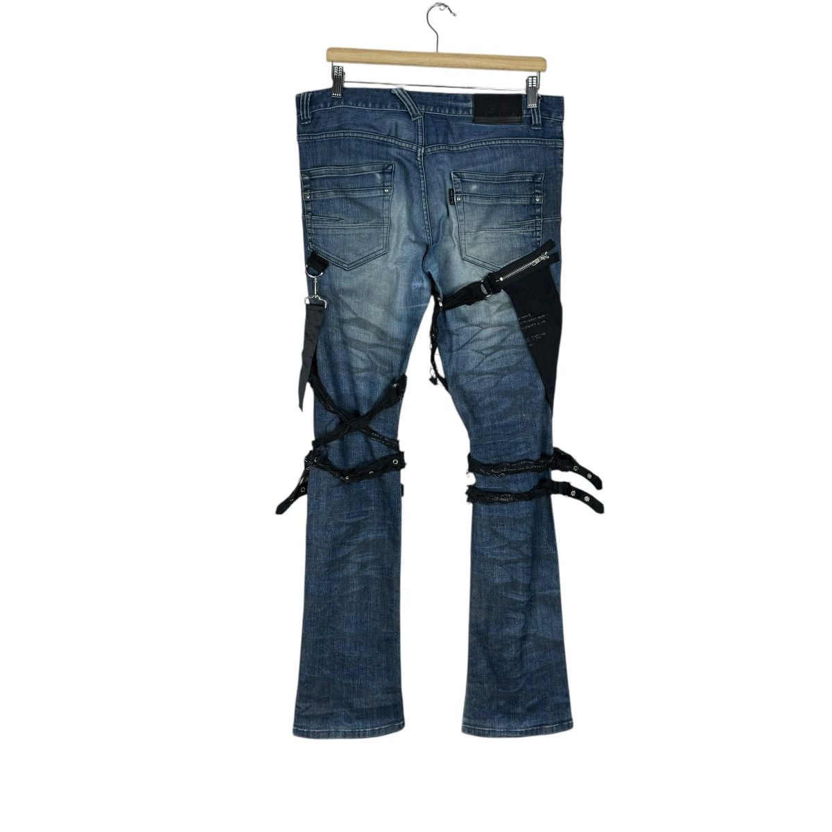 If Six Was Nine 🌟TORNADO MART BONDAGE FLARE DENIM PANTS Size US 34 / EU 50 - 12 Thumbnail