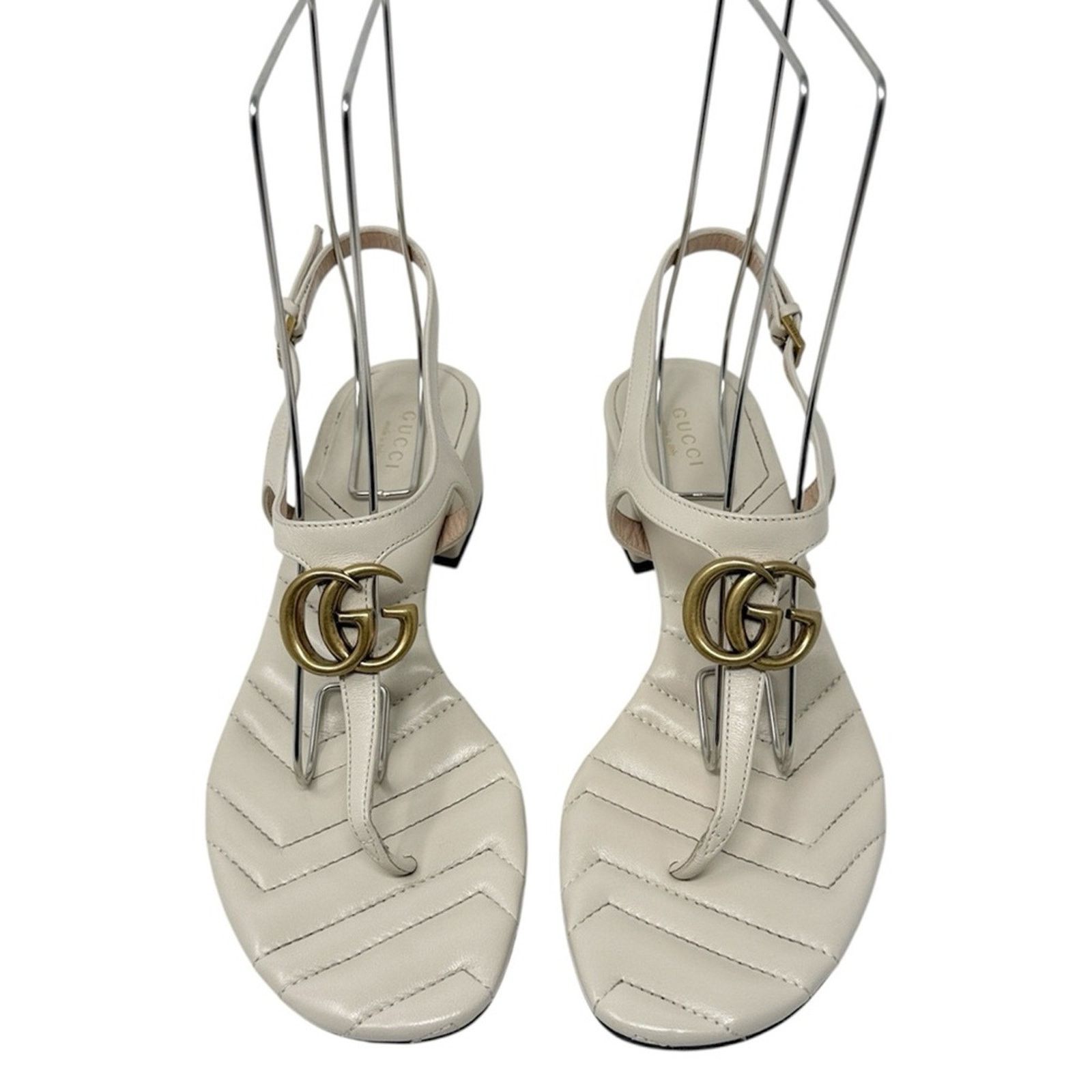 Gucci Gucci Marmont GG Mystic White Block Heel Sandals Size 39.5 Size US 9.5 / IT 39.5 - 2 Thumbnail