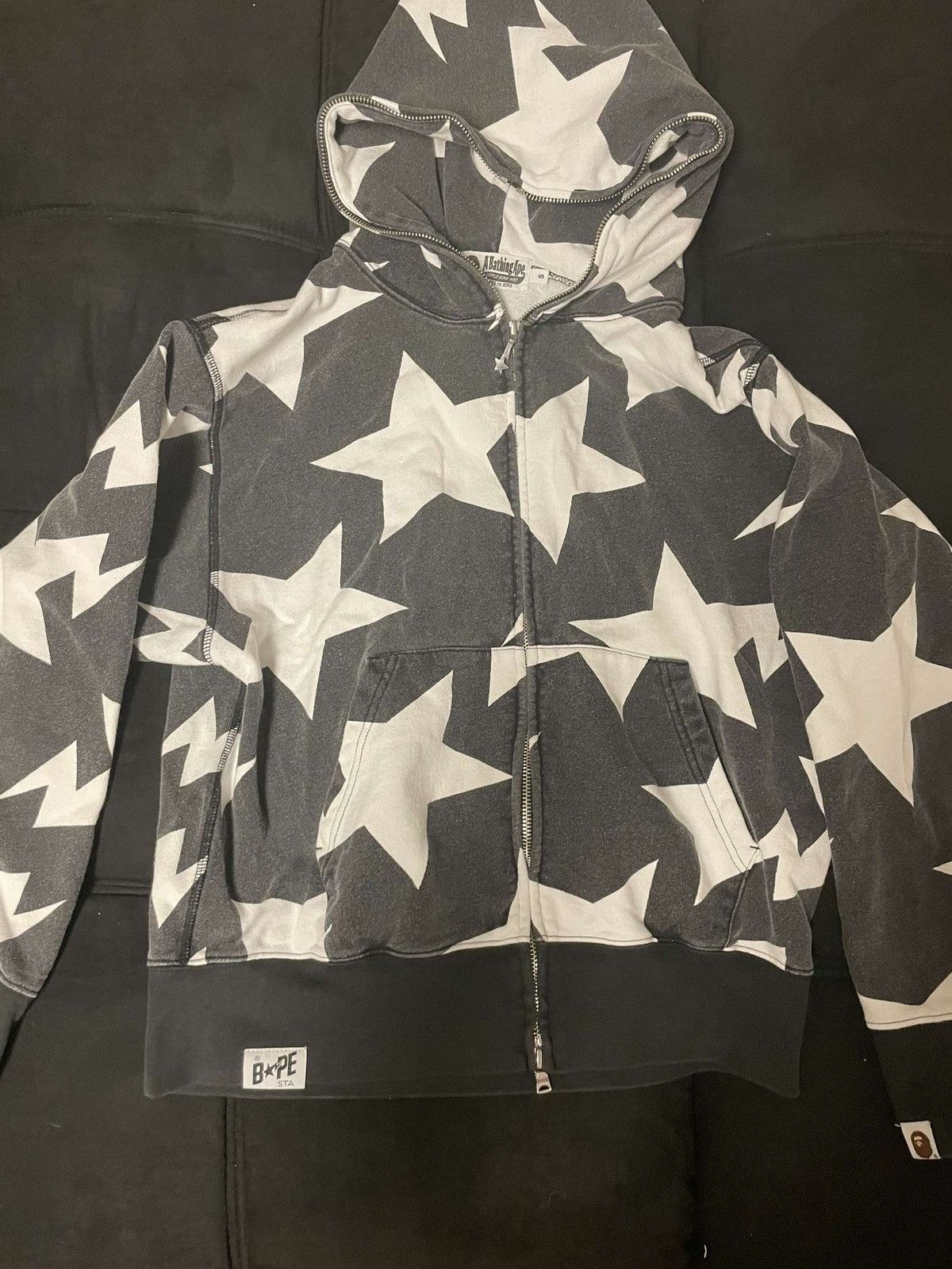 Bape Sta Pattern Relaxed Full Zip Hoodie Grailed