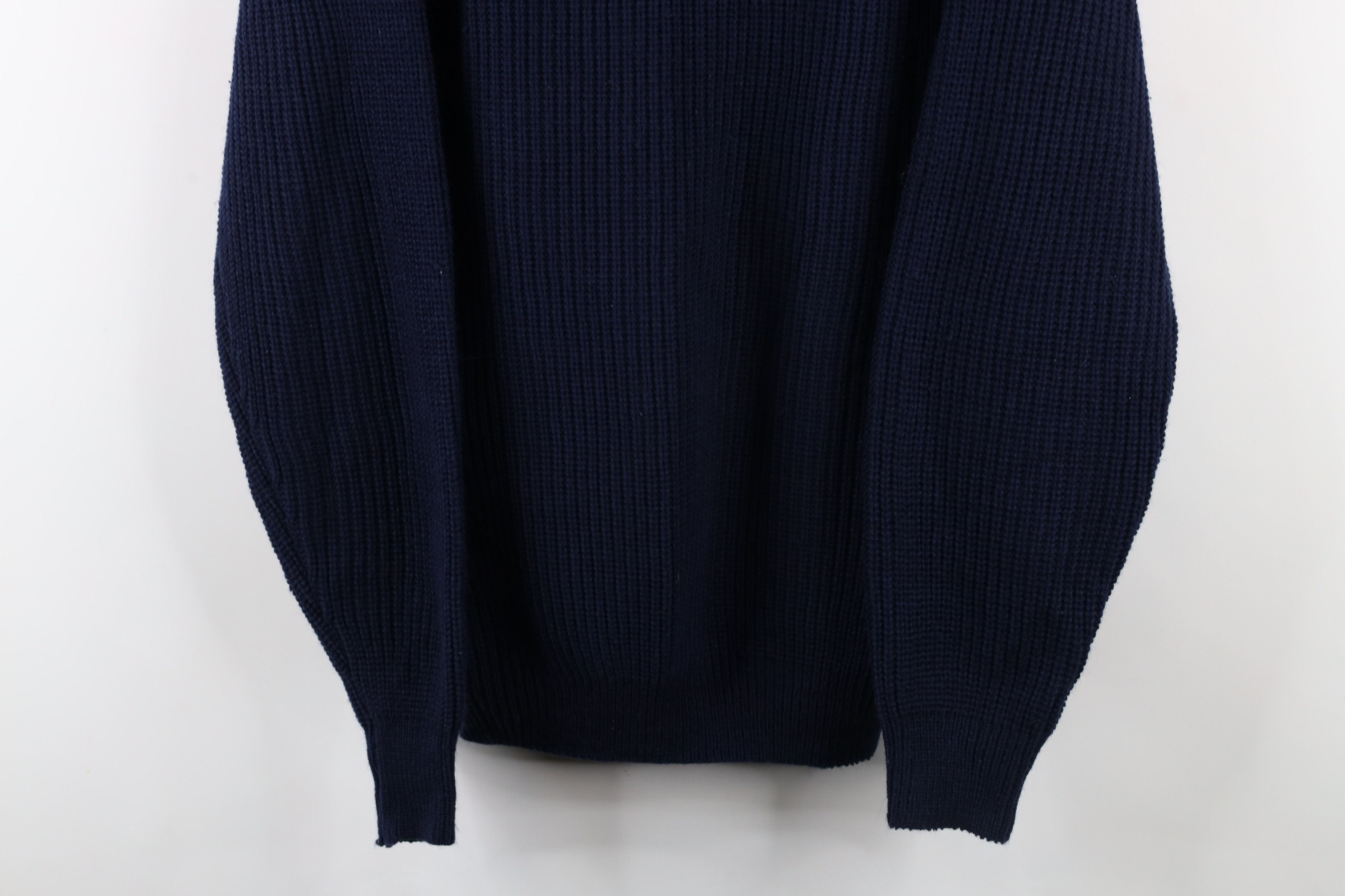 Vintage Vintage 90s Streetwear Ribbed Knit Crewneck Sweater Blue Size US L / EU 52-54 / 3 - 3 Thumbnail