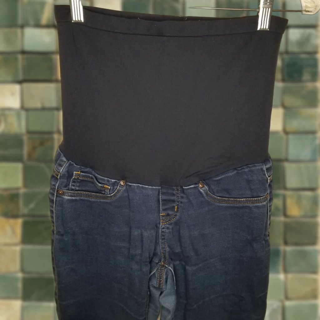 Vintage Bella Vida Womens Maternity Jeans Dark Blue Size M Stretchy Straight Women Size 32" / US 10 / IT 46 - 1 Thumbnail