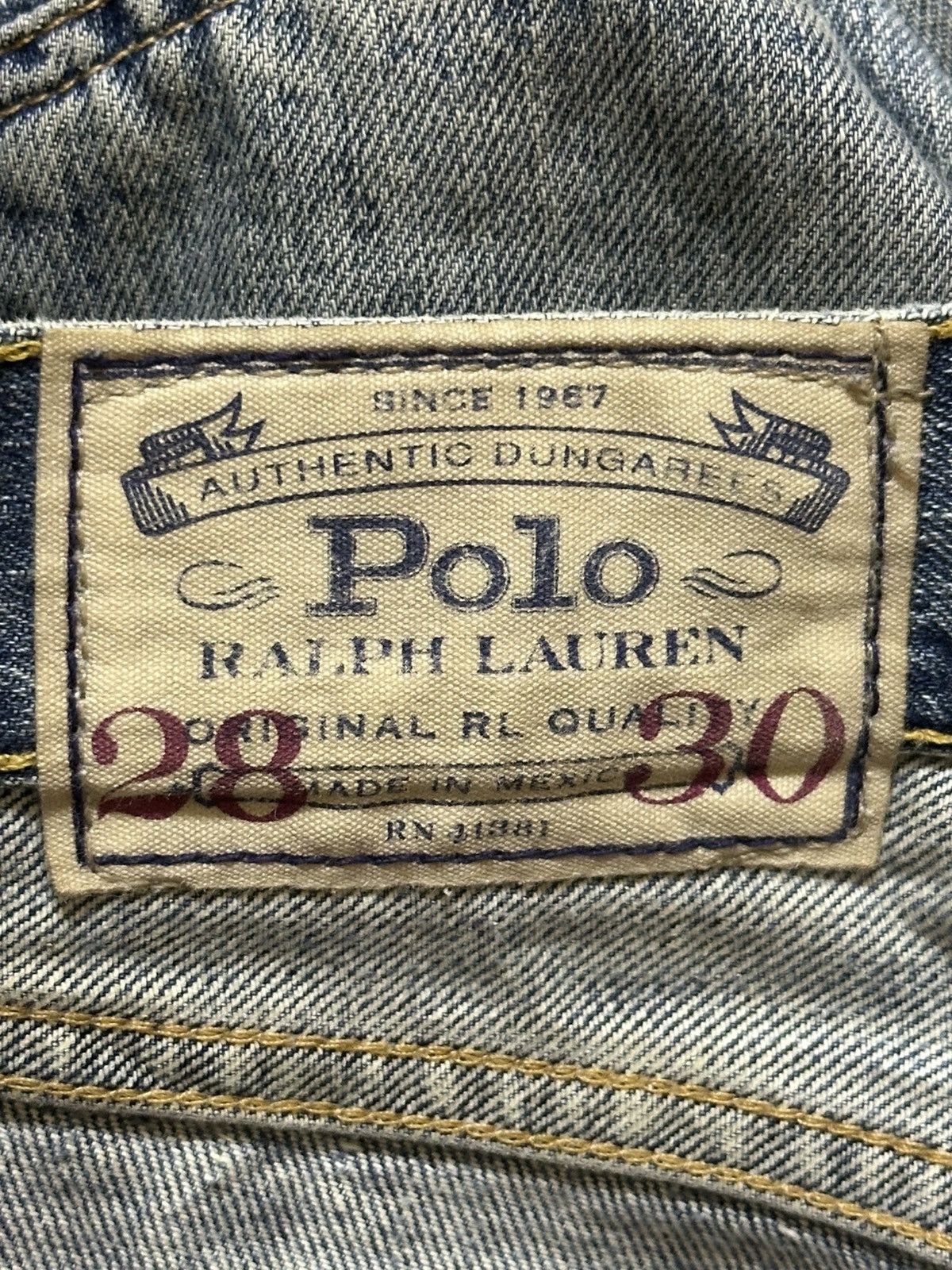 Polo Ralph Lauren Vintage Polo Ralph Lauren Blue Mud Wash Faded Distress Jeans Size US 30 / EU 46 - 10 Thumbnail