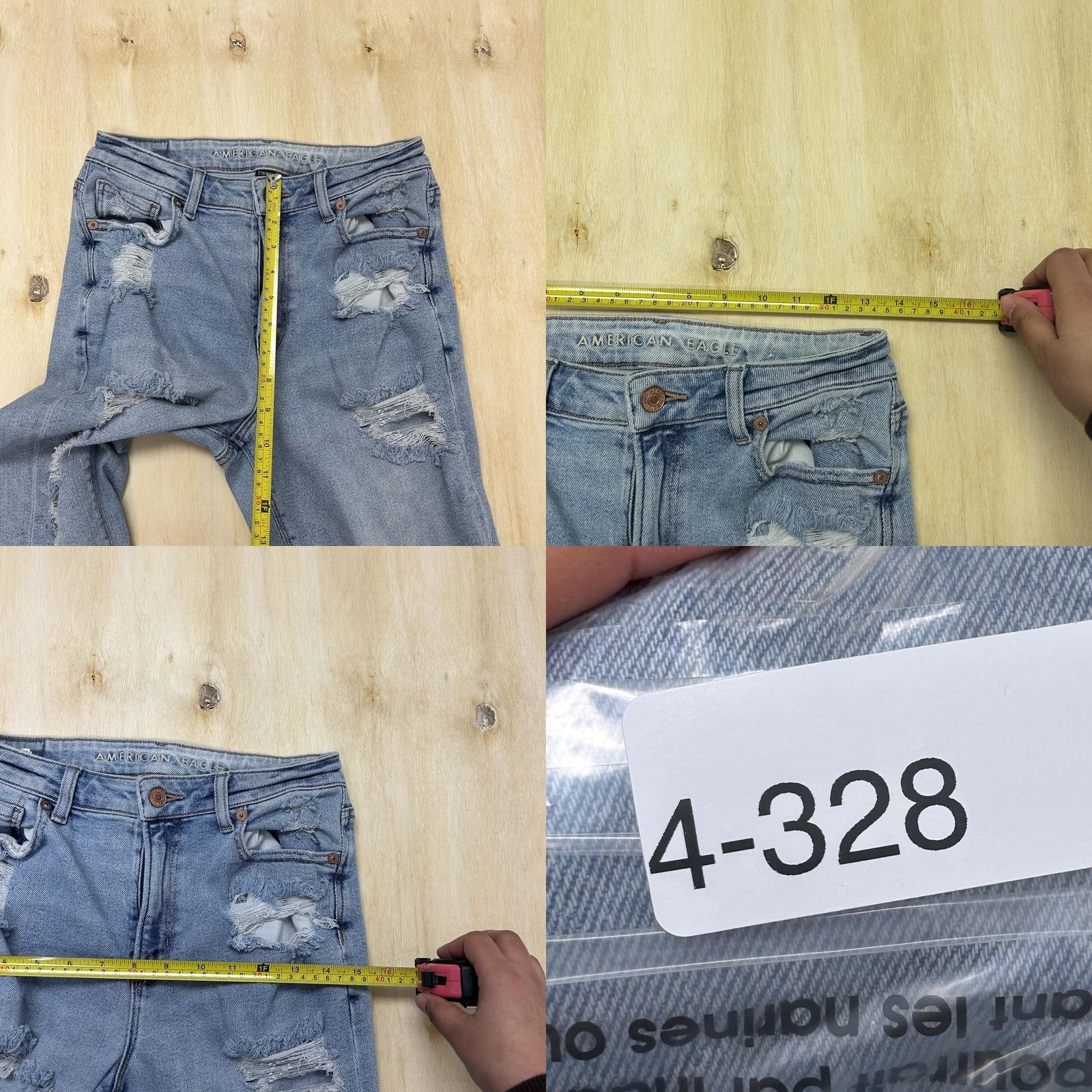 American Eagle Outfitters American Eagle Outfitters Jeans Womens 4 Light Wash Distressed Straight Denim Slim Stretch Pocket 5 Size 27" / US 4 / IT 40 - 8 Thumbnail