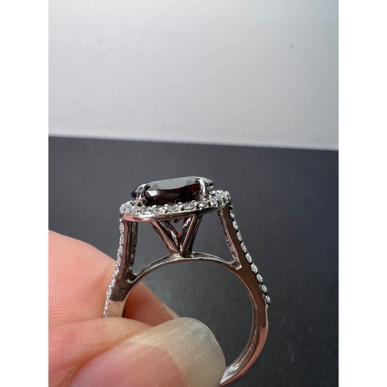 Other Garnet and zircon sterling silver cathedral halo ring size 9 Size ONE SIZE - 7 Thumbnail