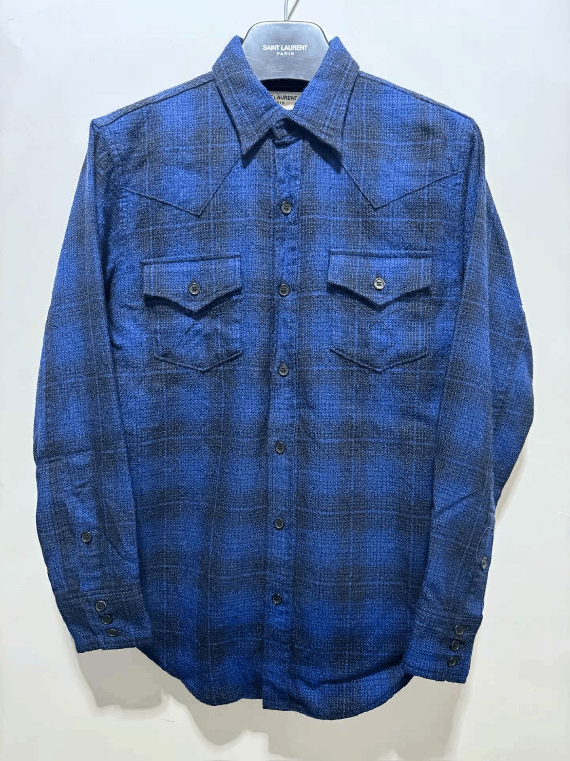 Saint Laurent Paris Saint Laurent Paris by Hedi 16AW Plaid Shirt-2508 Size US S / EU 44-46 / 1 - 1 Thumbnail
