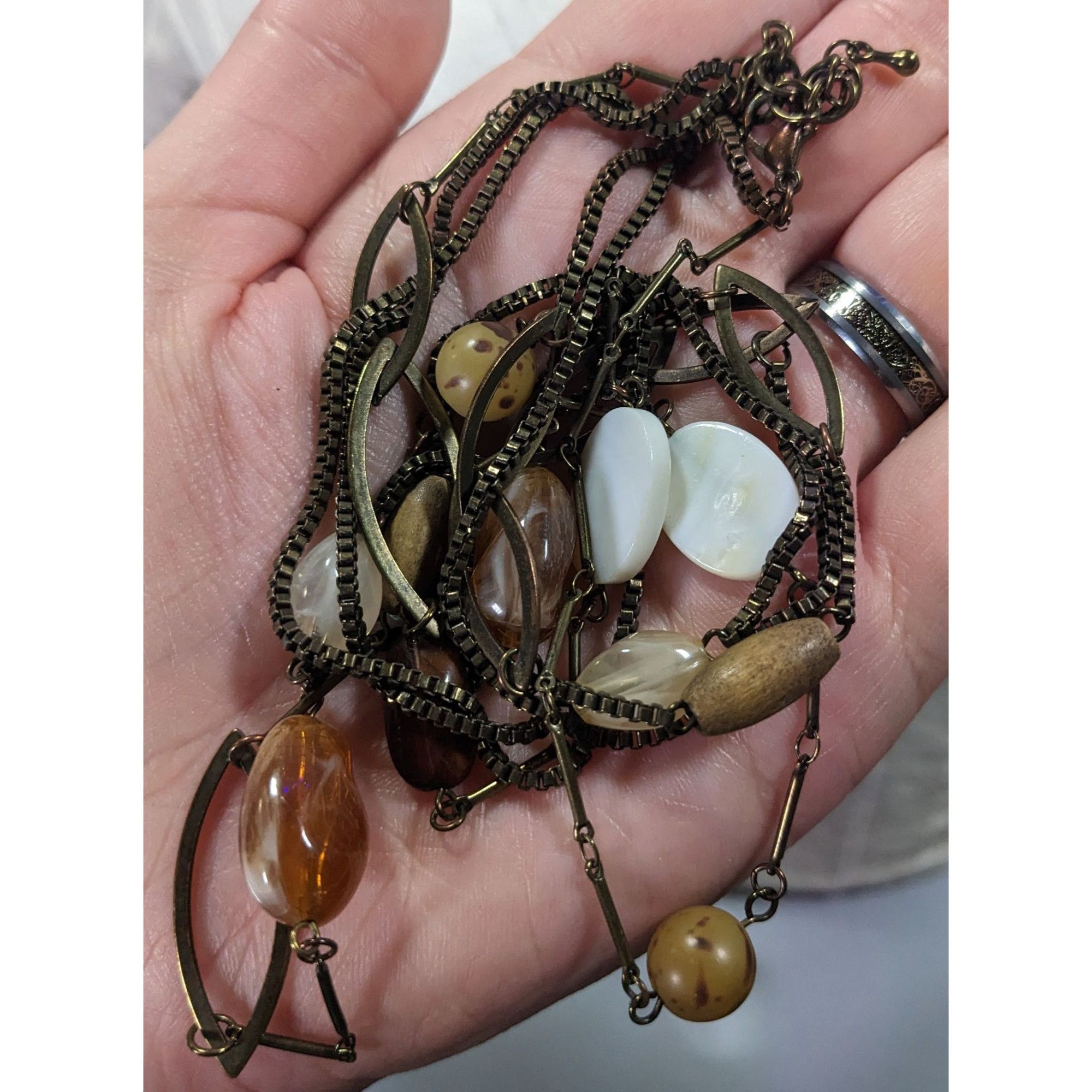 Other Rustic Mixed Media Earth Tone Multilayer Necklace Size ONE SIZE - 4 Thumbnail