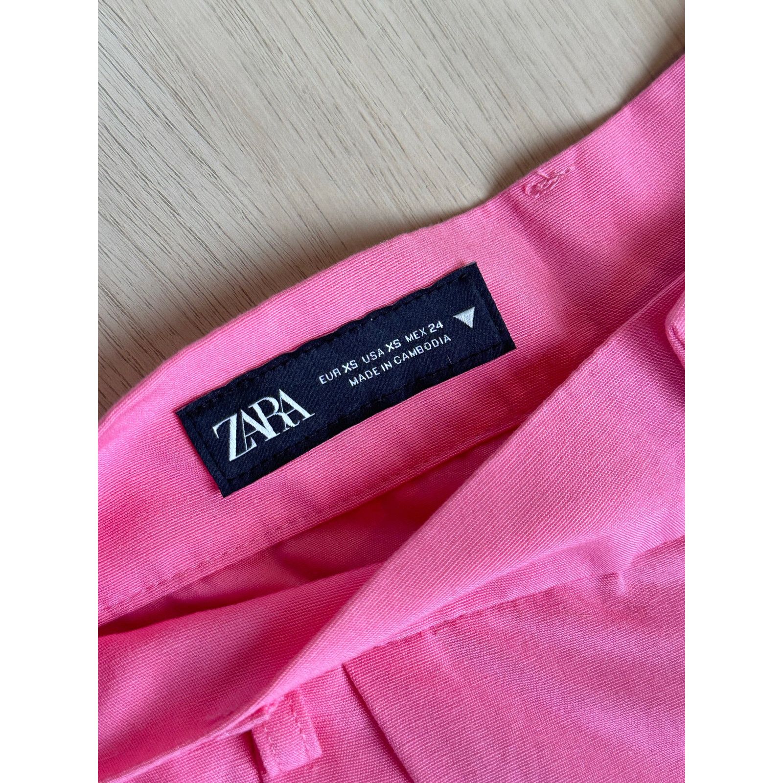 Zara Zara Pink Linen Shorts - Size XS - Mint Size 25" / US 0 / IT 36 - 4 Thumbnail