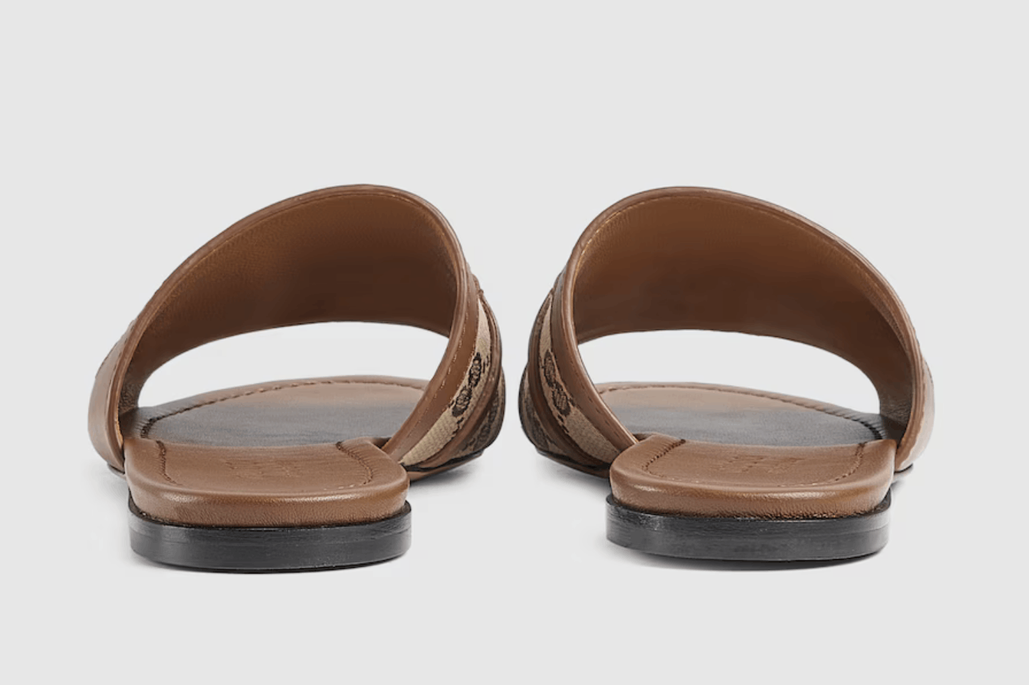 Gucci Gucci Alfa Gold Horsebit GG Canvas Logo Flat Sandal 37.5 Size US 7.5 / IT 37.5 - 14 Thumbnail
