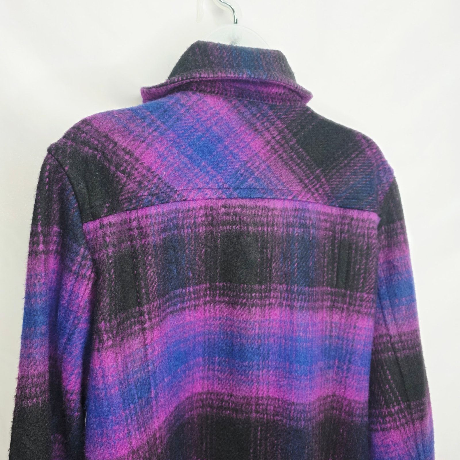 Coldwater Creek Coldwater Creek Purple & Black Plaid Wool Blend Jacket Size XL / US 12-14 / IT 48-50 - 11 Thumbnail