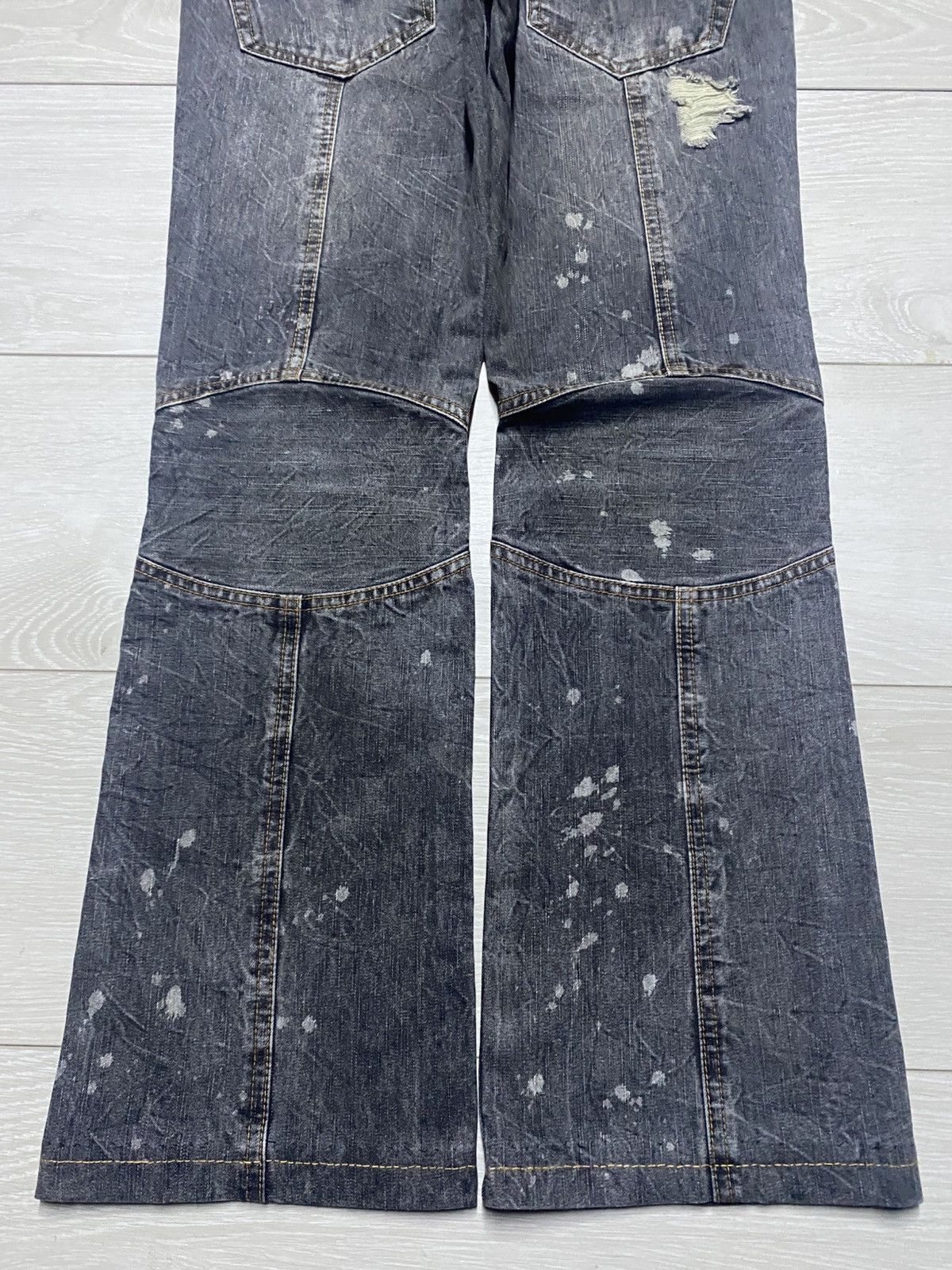 If Six Was Nine Vintage Japanese Brand Avant Garde Double Knee Flare Jeans Size US 31 - 6 Thumbnail