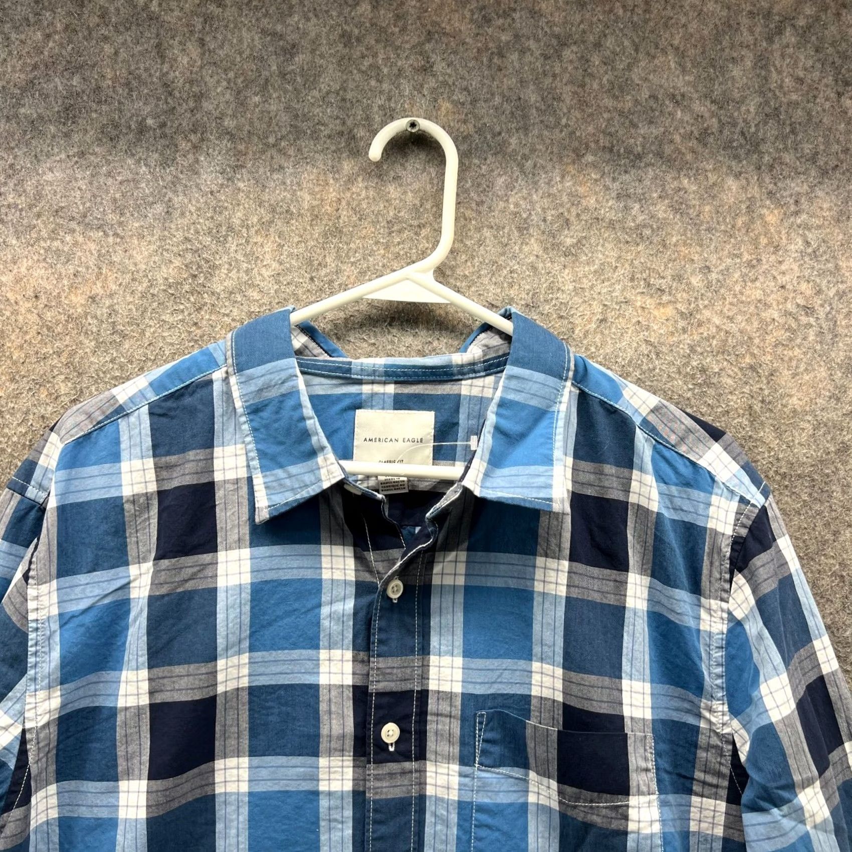 American Eagle Outfitters VINTAGE American Eagle Outfitters Shirt Plaid Button-Up Blue Large Men Size US L / EU 52-54 / 3 - 6 Thumbnail