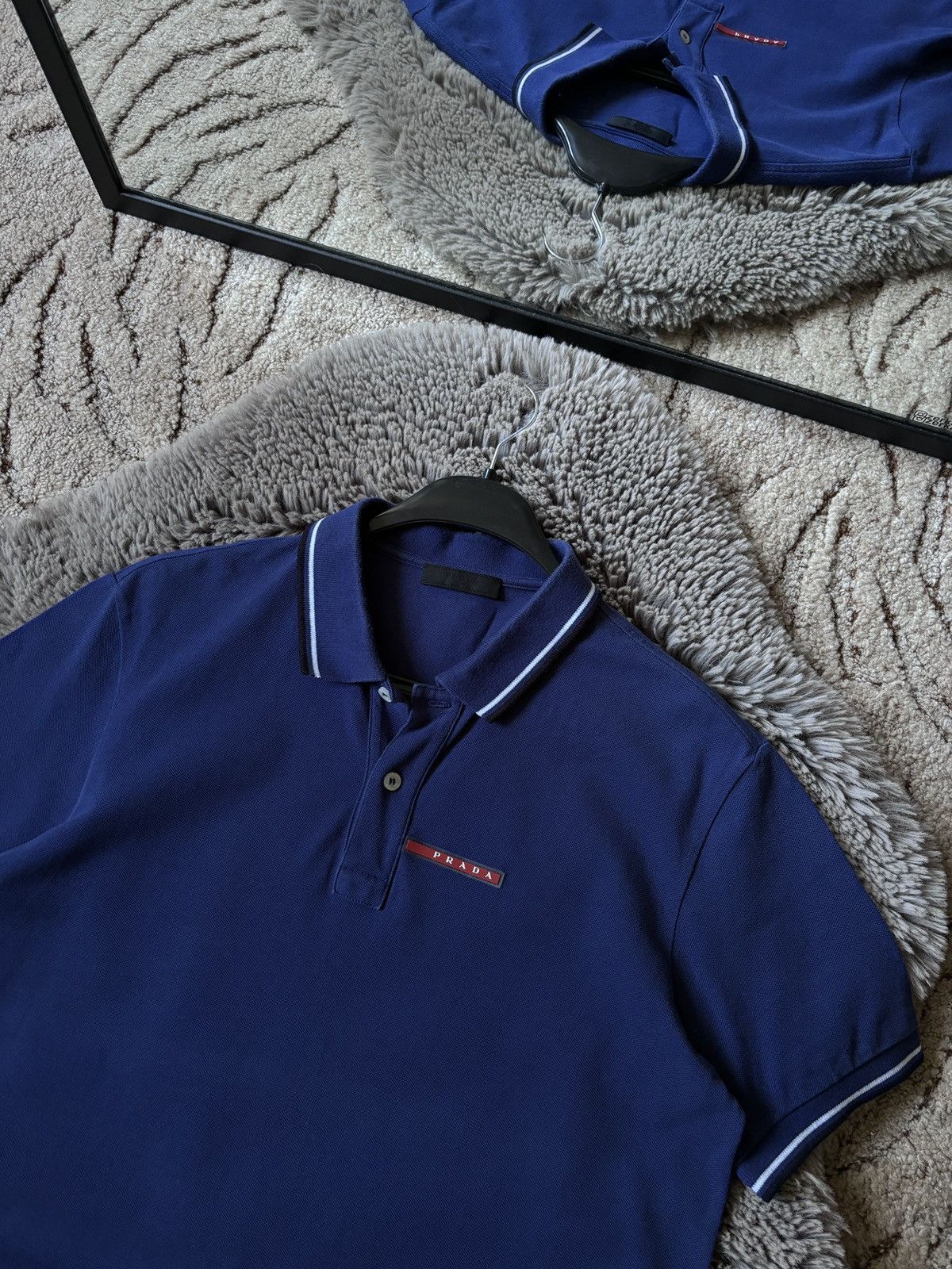 Prada Prada Polo Red Tab vintage blue tee Size US L / EU 52-54 / 3 - 3 Thumbnail
