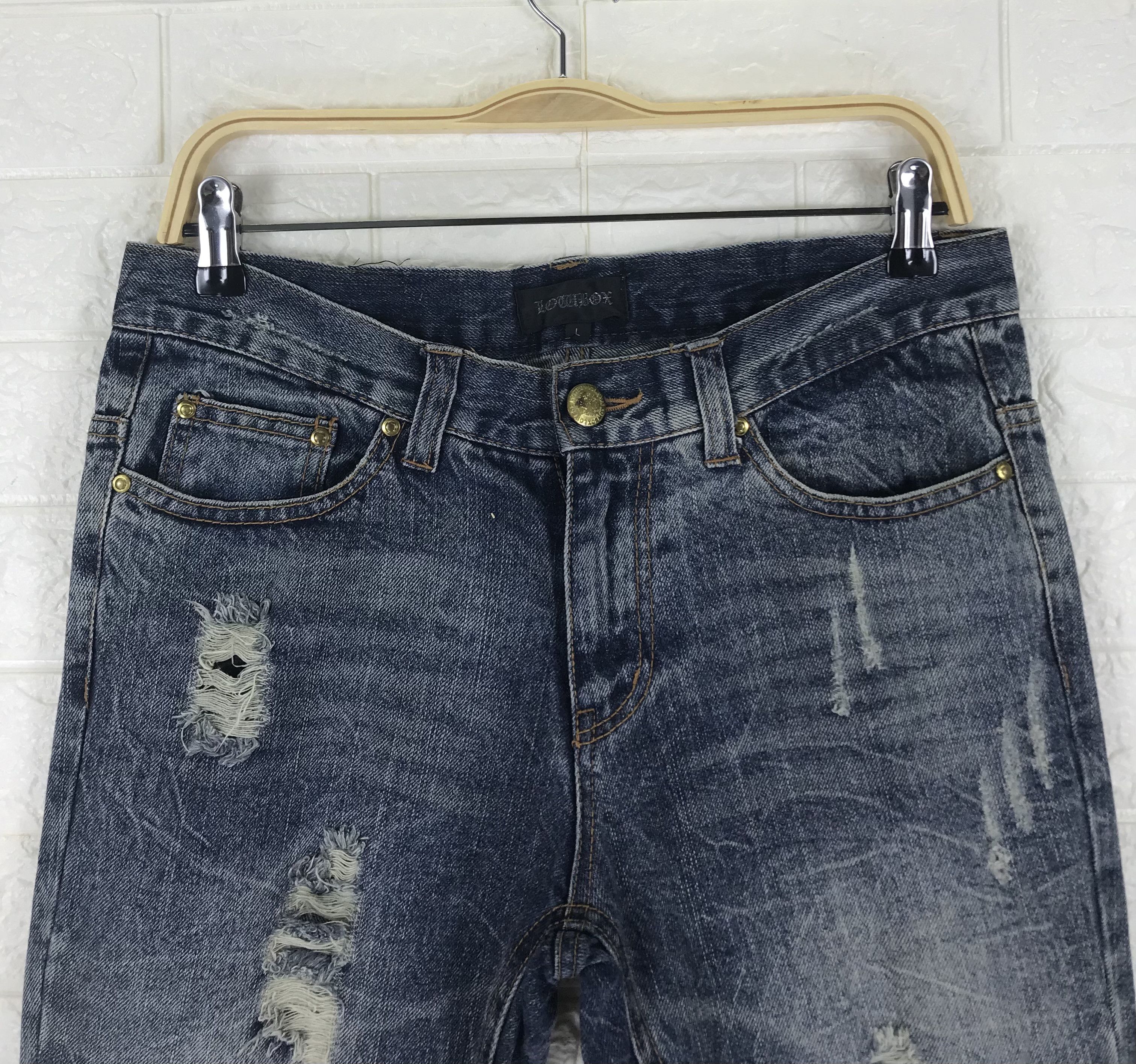 LOWBOX Lowbox Japanese Ripped Style Flare Jeans Bell Bottom Denim Size US 32 / EU 48 - 2 Thumbnail