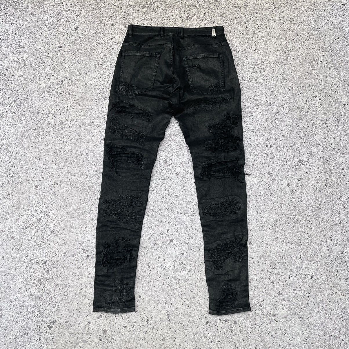 Represent Clo. Represent Clo. Shredded Distressed Black Wax Denim Jeans Size US 36 / EU 52 - 12 Thumbnail