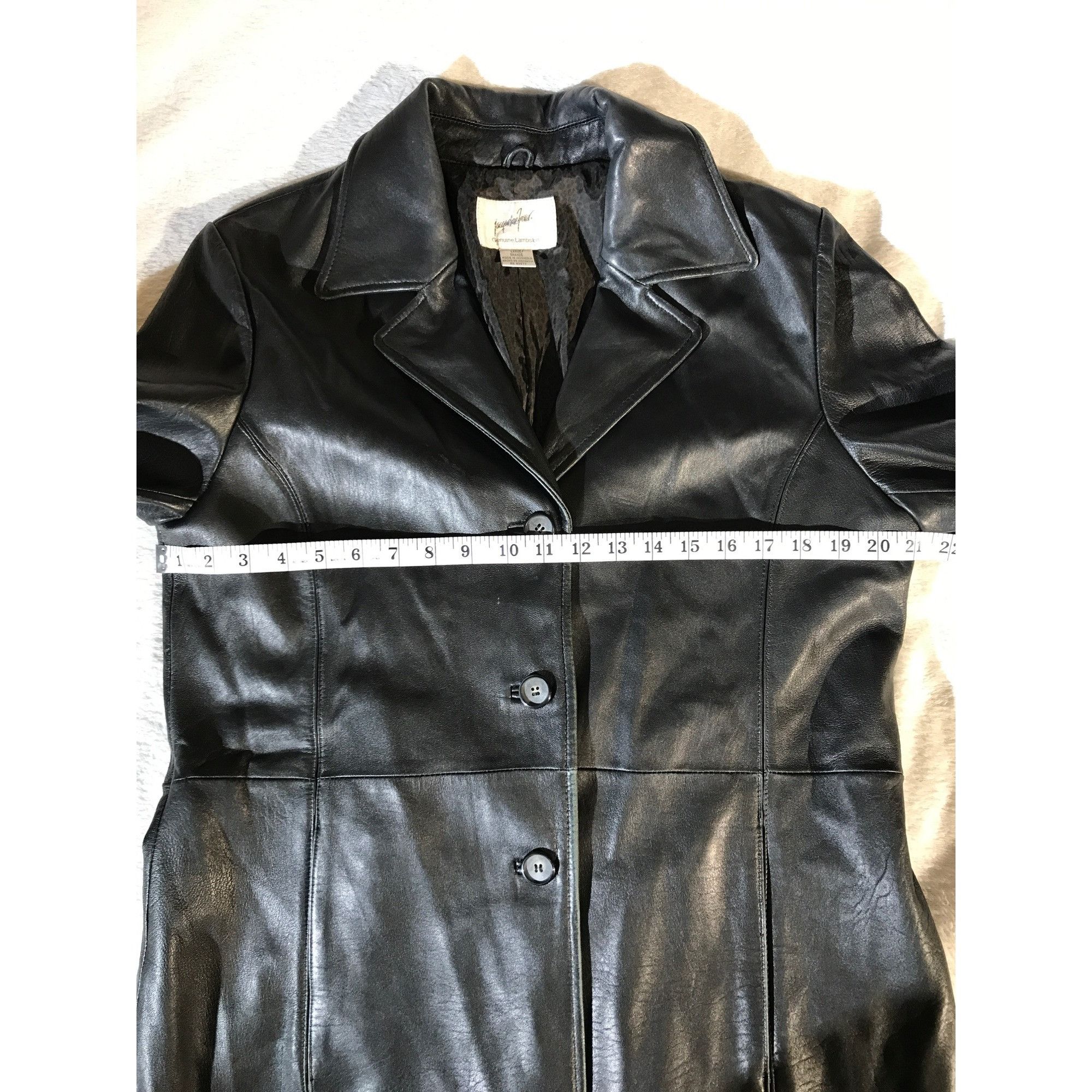 Vintage Jacqueline Ferrar Womens Vintage Black Lambskin Leather Coat Size L / US 10 / IT 46 - 7 Thumbnail