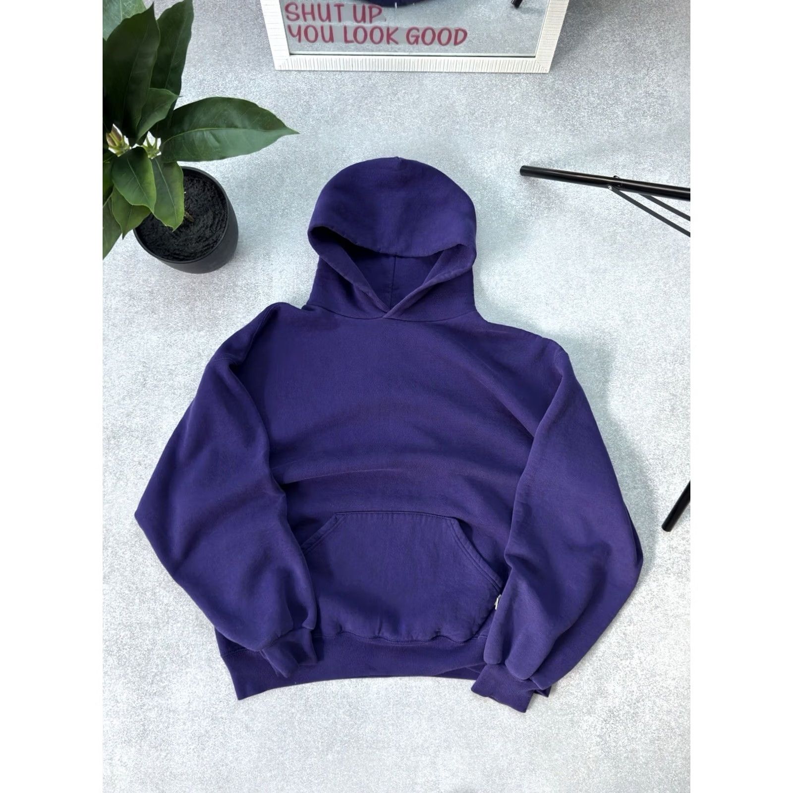 Russell Athletic VINTAGE Russell Athletic Hoodie Box Fit Purple Men L 90s USA Size US L / EU 52-54 / 3 - 2 Thumbnail