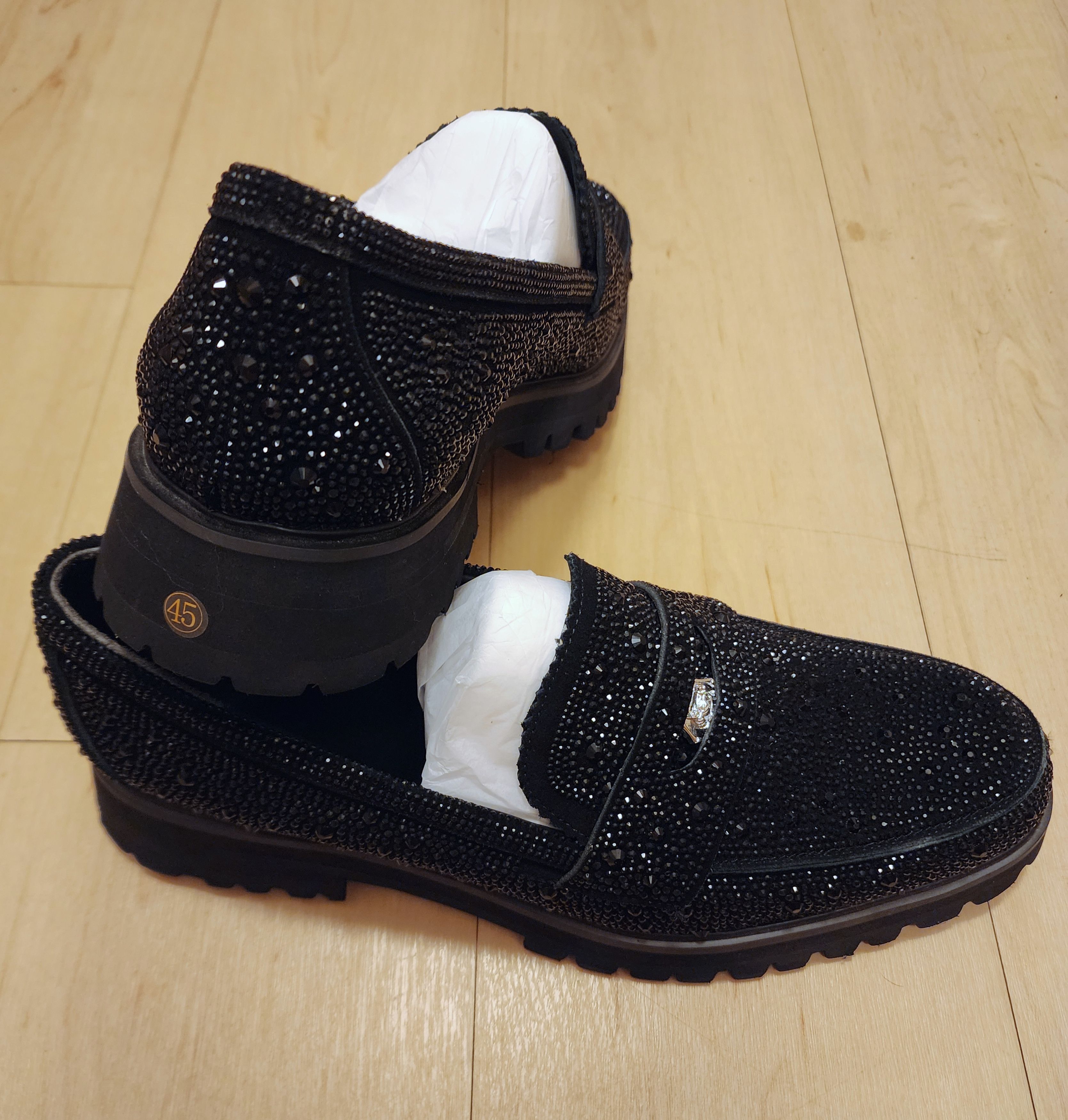 Other Crystal - Embellished Leather Loafers Size 45EU Size US 12 / EU 45 - 6 Thumbnail