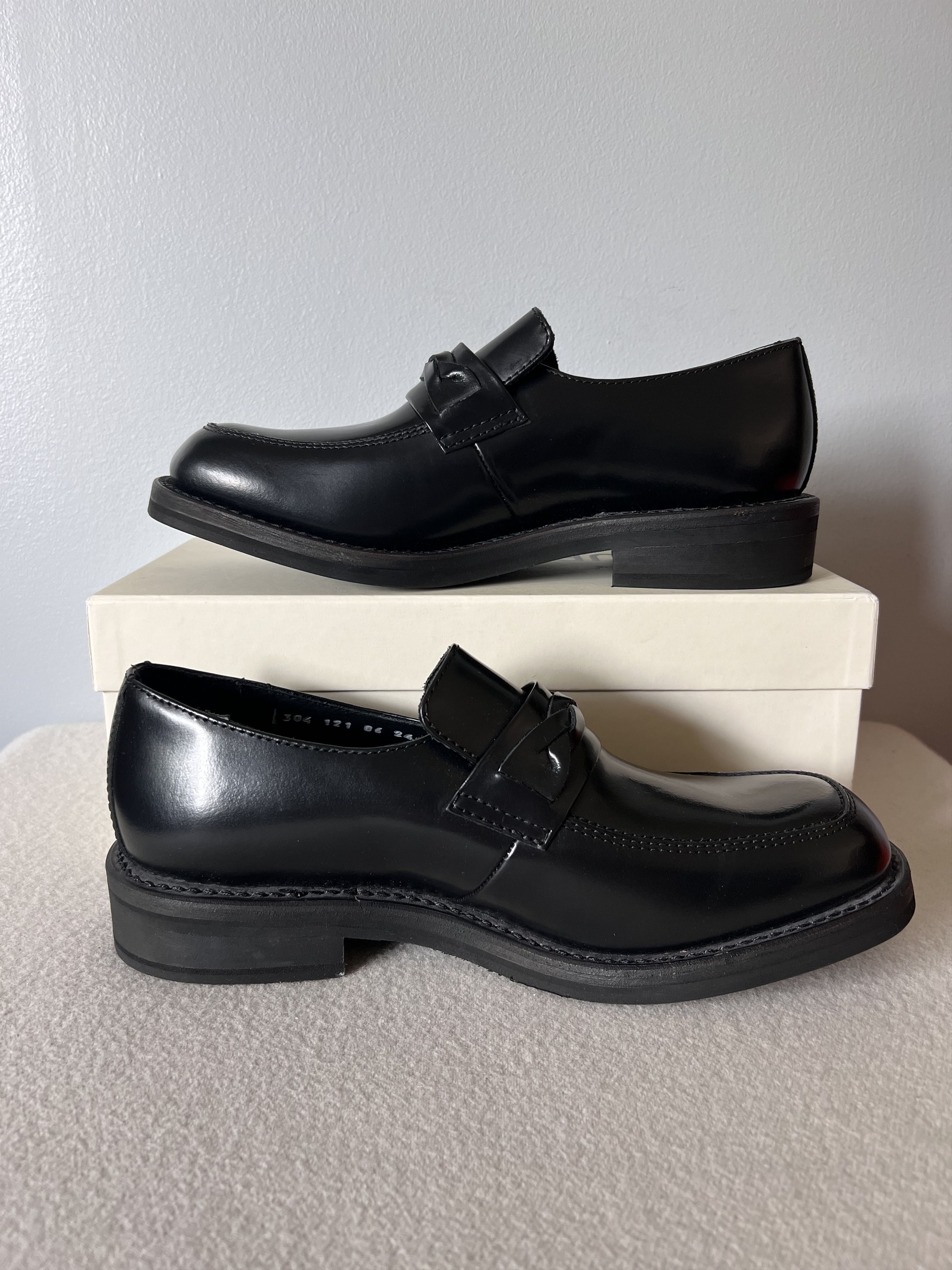 Our Legacy Our Legacy Nakano Loafers in Glazed Black Leather Size US 11 / EU 44 - 3 Thumbnail
