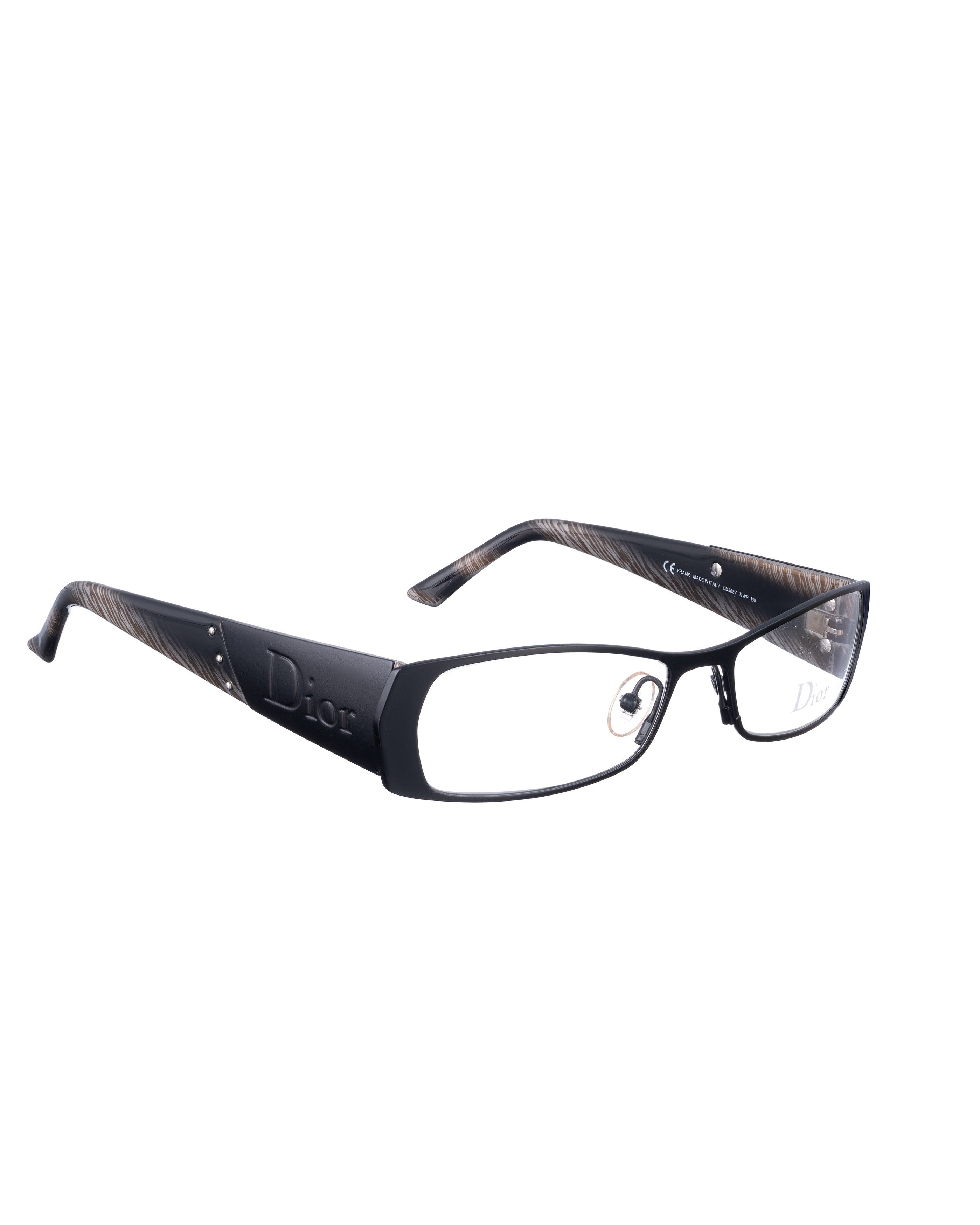 Dior Dior 00s Matte Retro Glasses with Animal Print Size ONE SIZE - 1 Thumbnail