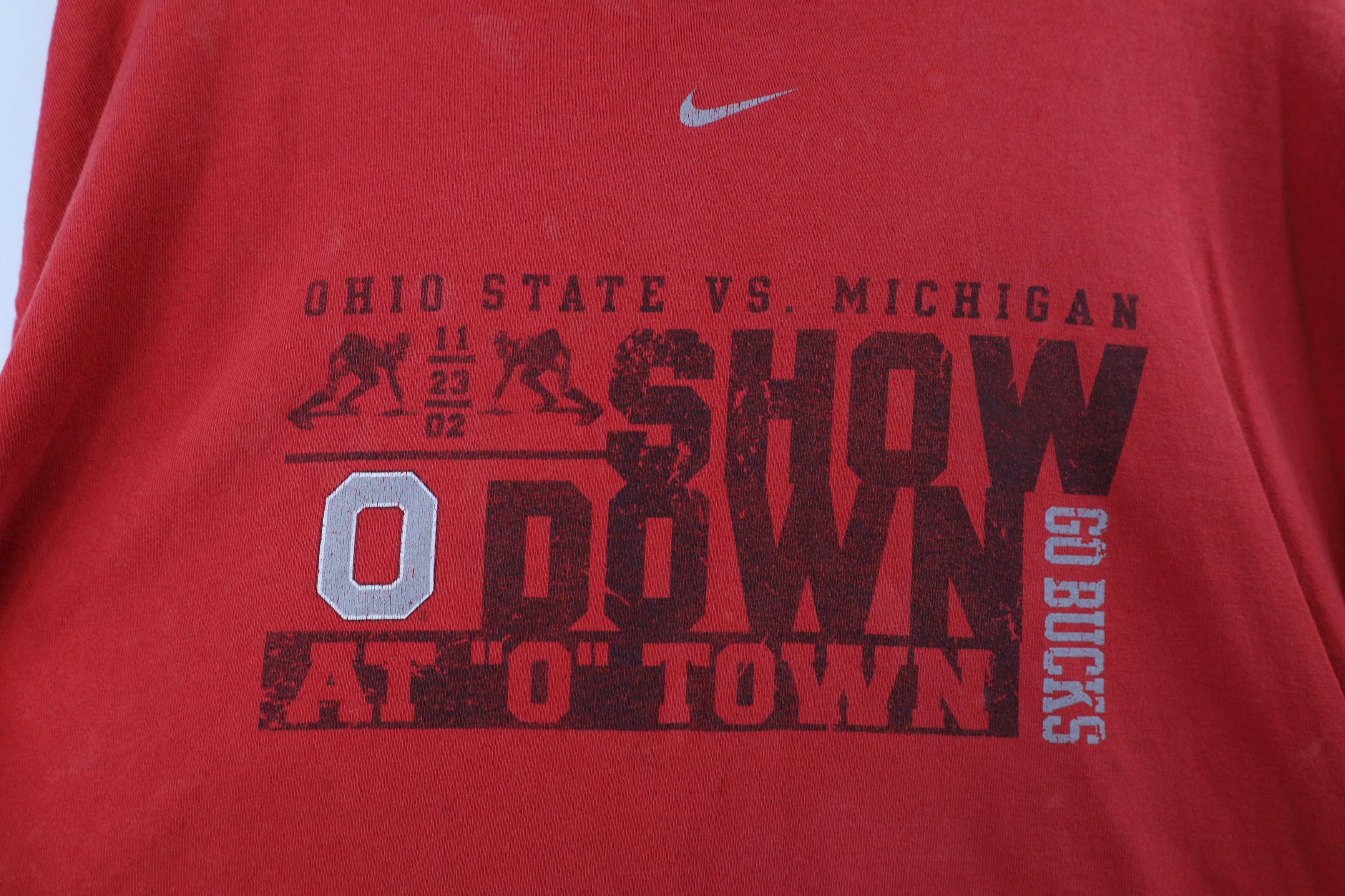 Nike × Vintage Vintage Y2K 2002 Nike Ohio State vs Michigan T-Shirt Size US XL / EU 56 / 4 - 4 Thumbnail