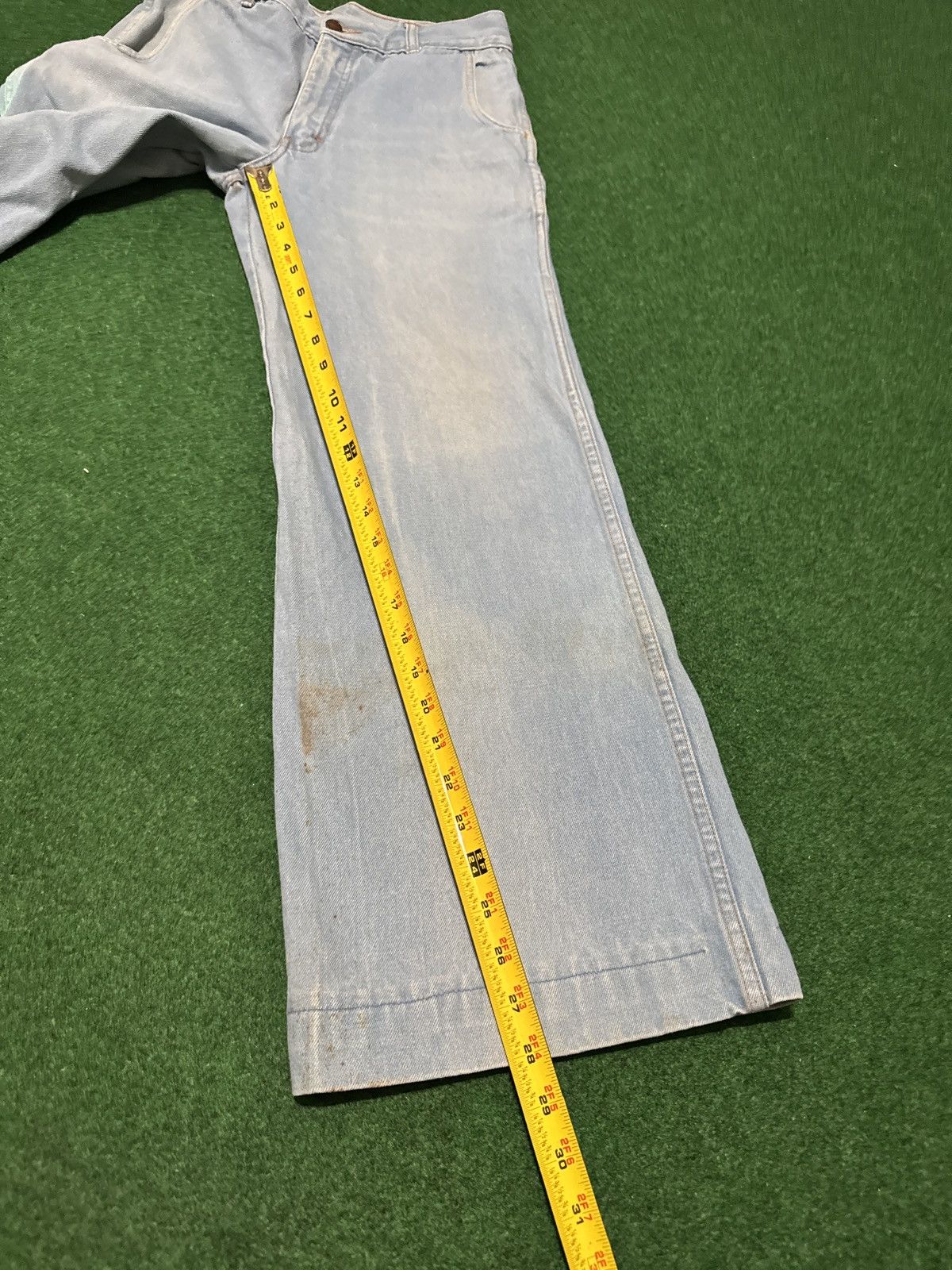 Vintage Vtg 70s Brittania Ultra Flare Bell Bottom Hippie 29x28 Jeans Size 29" - 6 Thumbnail