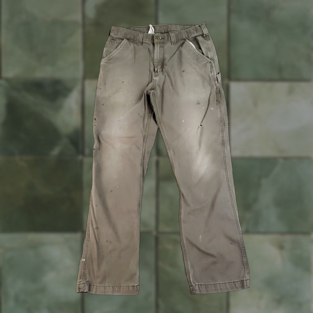 Carhartt Carhartt Carpenter Pants Men 34x32 Green Distressed Paint Relaxed Workwear Straight 5-Pocket Mens Size US 34 / EU 50 - 1 Thumbnail