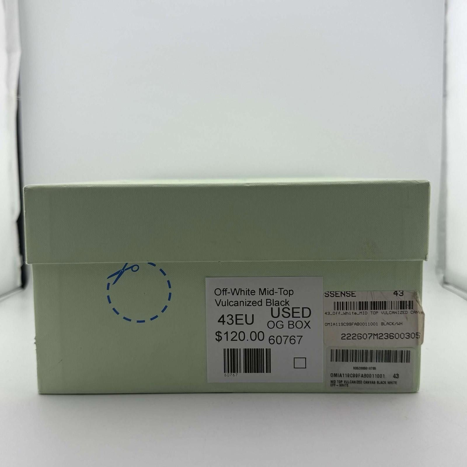 Off-White Off-White Mid-Top Vulcanized Black 43EU Used Size US 10 / EU 43 - 7 Thumbnail