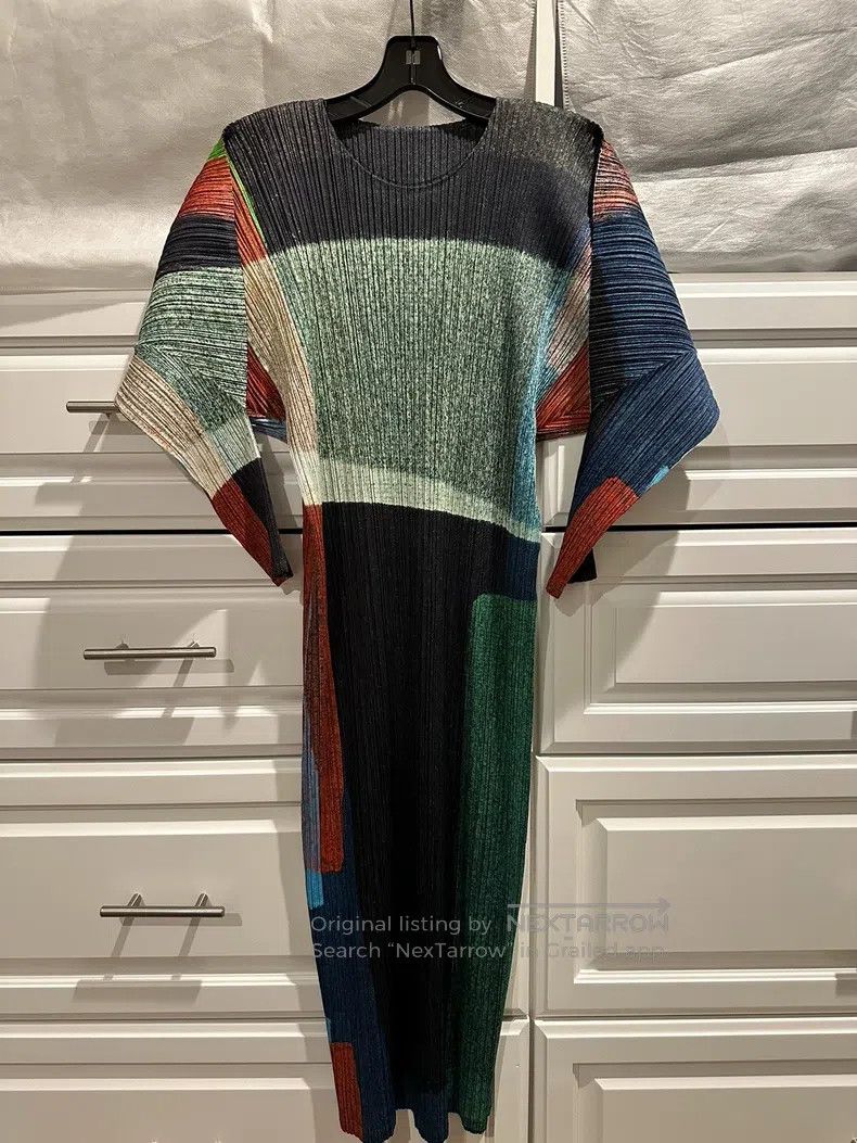 Issey Miyake Issey Miyake Color-Block Dress Size L / US 10 / IT 46 - 2 Thumbnail