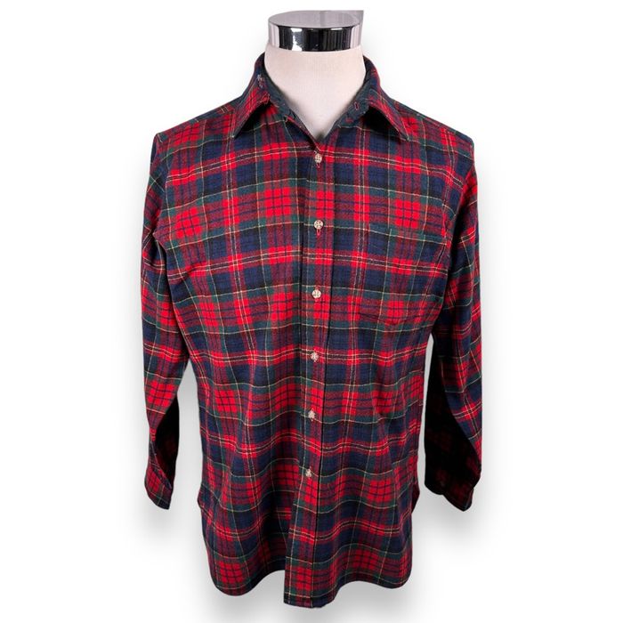 Pendleton Pendleton Flannel Shirt Vintage 60s 70s Red Plaid Wool