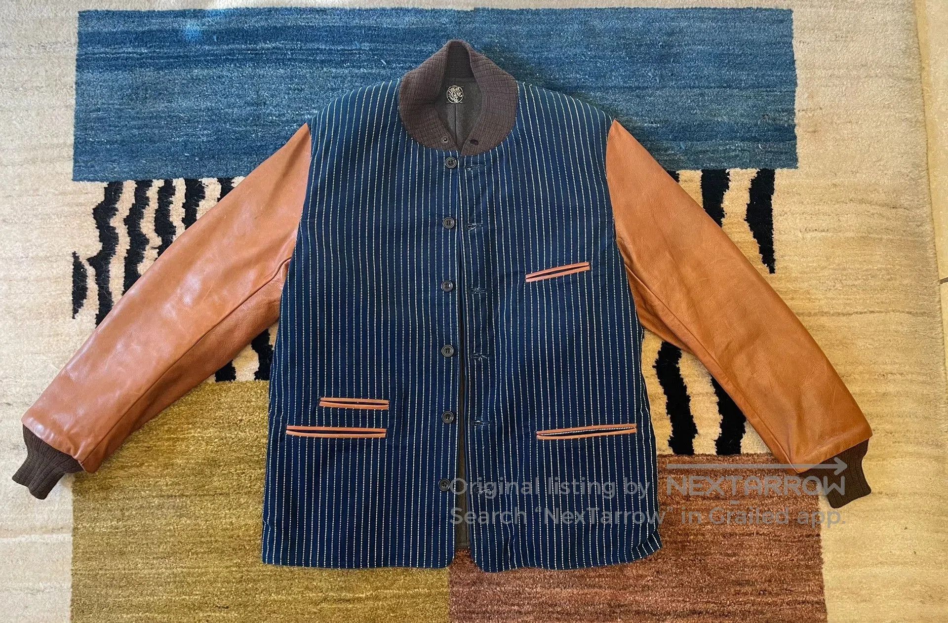 Sugar Cane Sugar Cane Horsehide Sleeve Wool Jacket. Size US XL / EU 56 / 4 - 1 Thumbnail