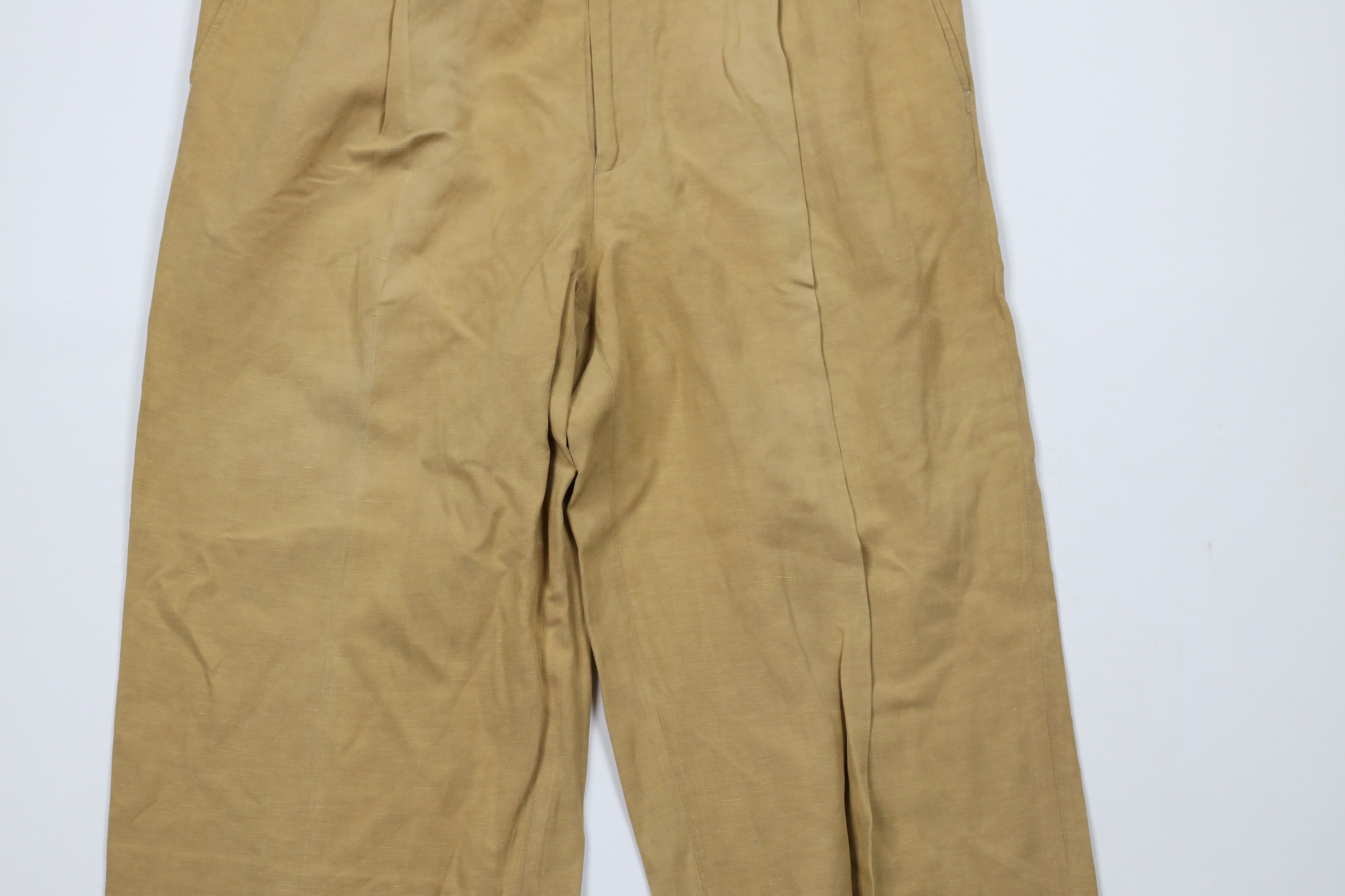 Vintage Vintage 90s Streetwear Silk Linen Wide Leg Chino Pants Size US 34 / EU 50 - 3 Thumbnail