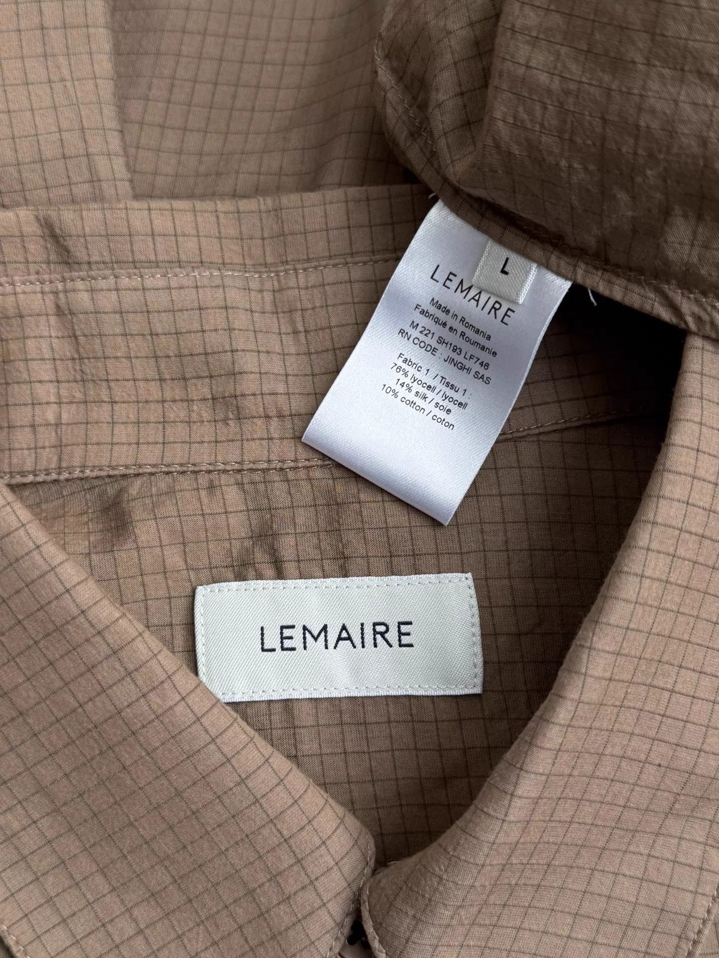 Lemaire LEMAIRE Lyocell Check Basic Shirt Size US L / EU 52-54 / 3 - 6 Thumbnail