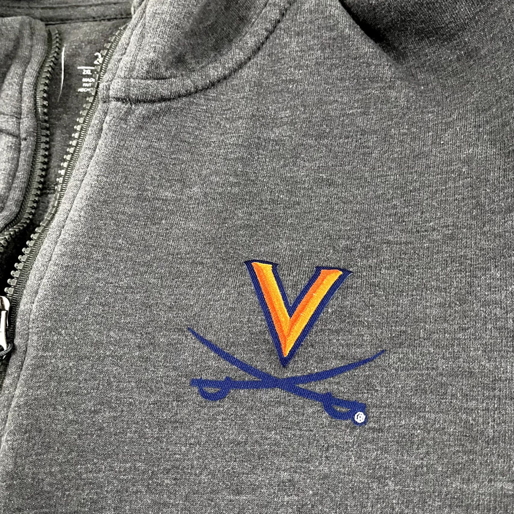 Vintage UNIVERSITY OF VIRGINIA HOOS Jacket Mens 2XL Gray Quarter Zip Pullover Sweater Size US XXL / EU 58 / 5 - 2 Thumbnail