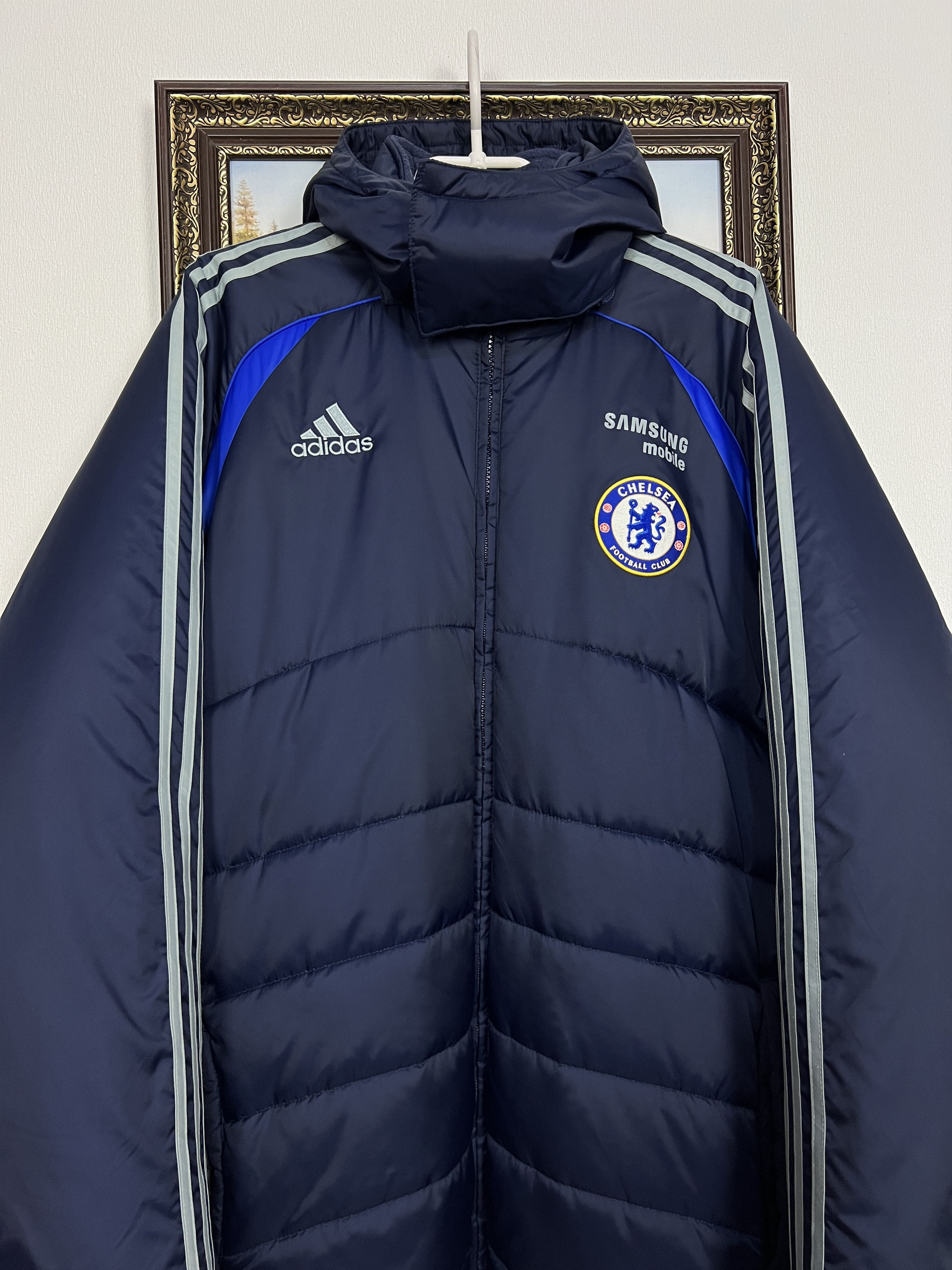 Adidas Vintage Adidas Chelsea Football Padded Hooded Jacket Bomber Size US L / EU 52-54 / 3 - 2 Thumbnail